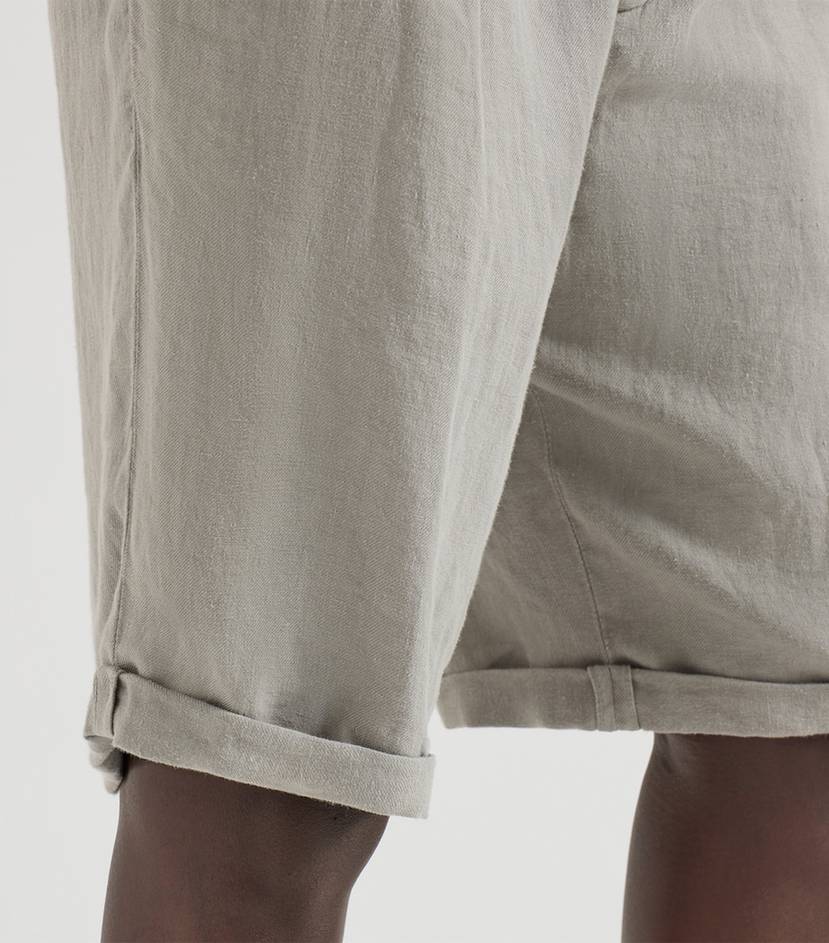 Brunello Cucinelli Mens Linen Drawstring Bermuda Shorts Image 6