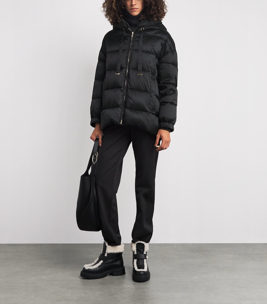 Water-Repellent Down Puffer Jacket BLACK Image 2
