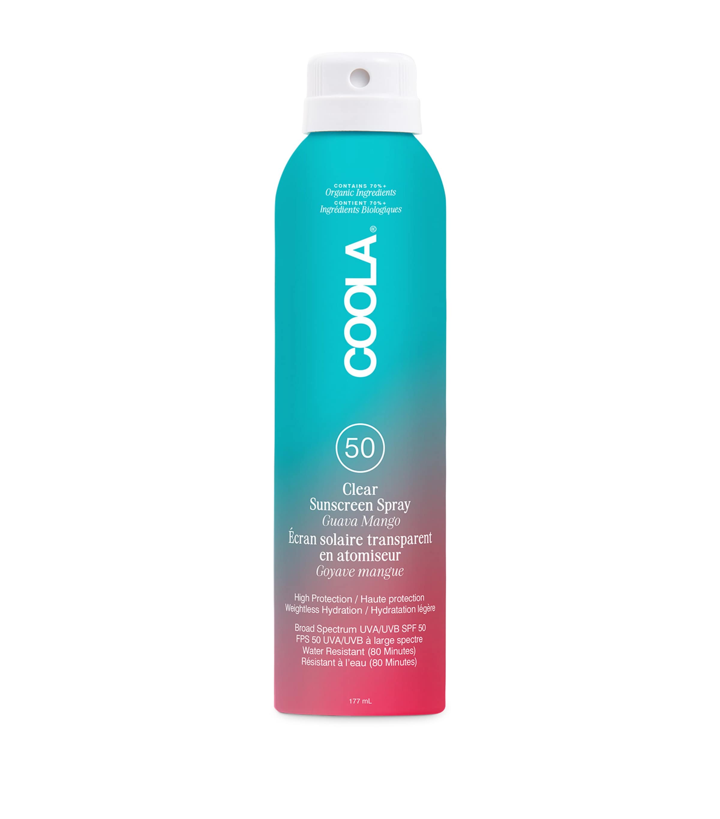 COOLA Clear Sunscreen Spray SPF 50 (177ml) - Guava Mango Image 1