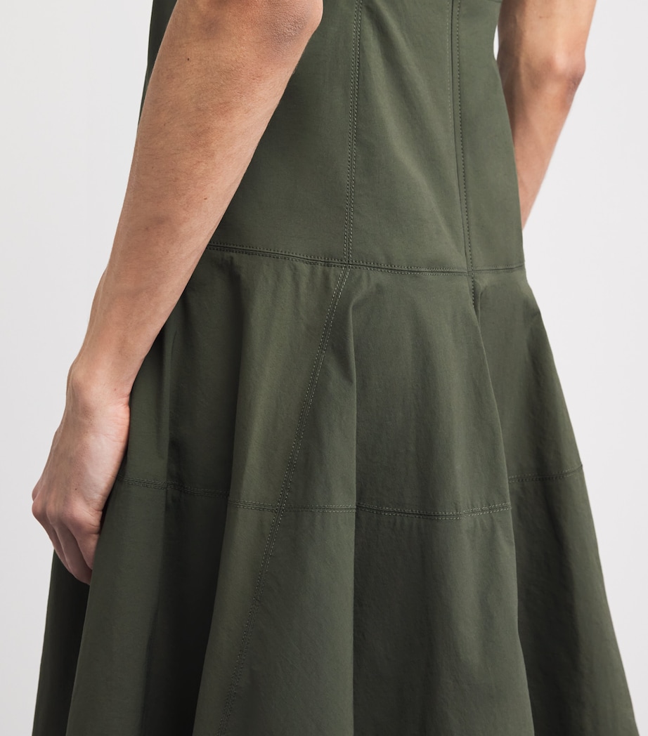 Veronica Beard Womens Paneled Ilona Midi Dress Army Image 5