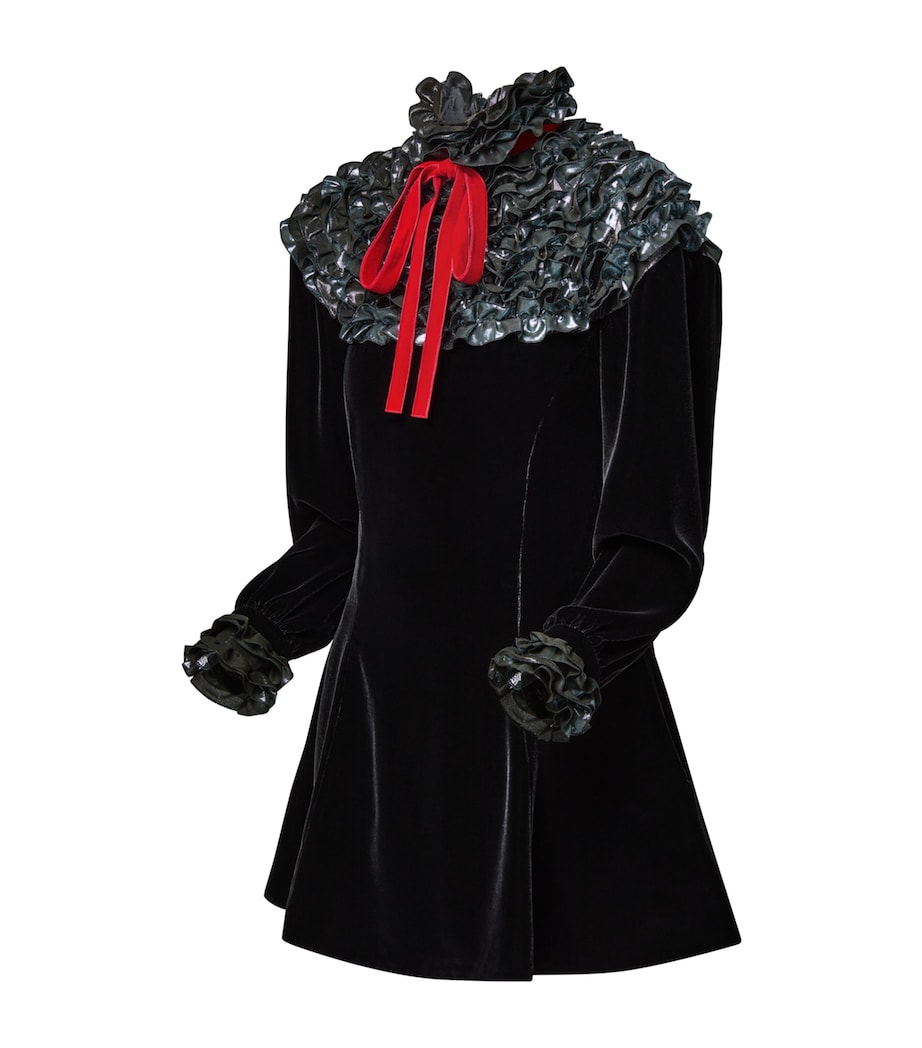 Metallic-Floral Mini Dress MULTI Image 3