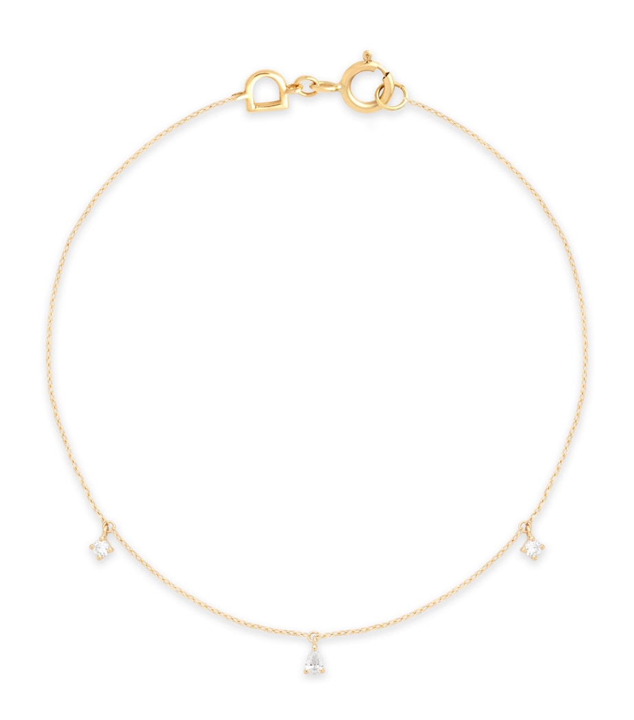 Yellow Gold and Diamond Pear Charm Bracelet GOLD Image 1