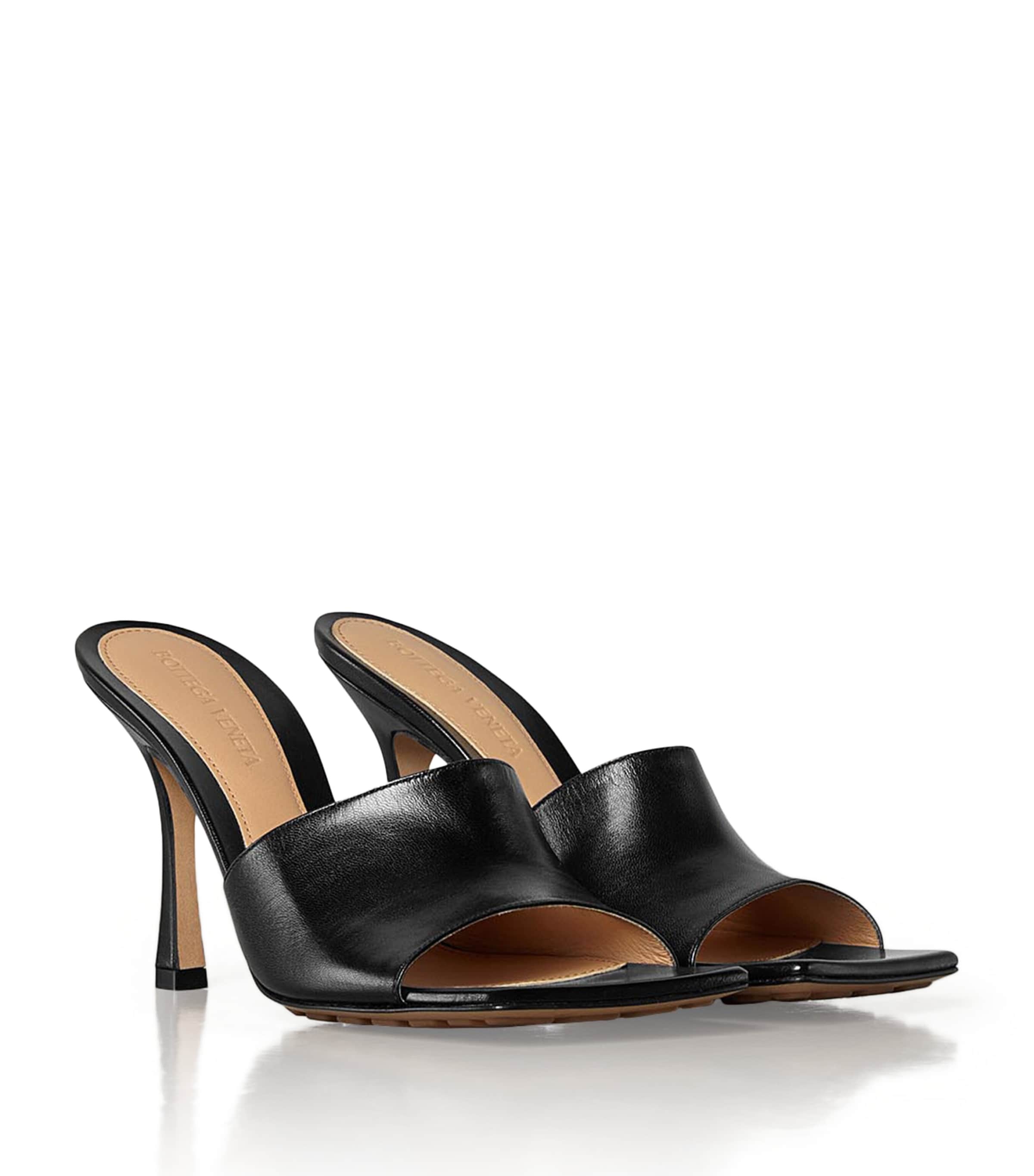 Leather Stretch Mules 90 NERO/NERO Image 4