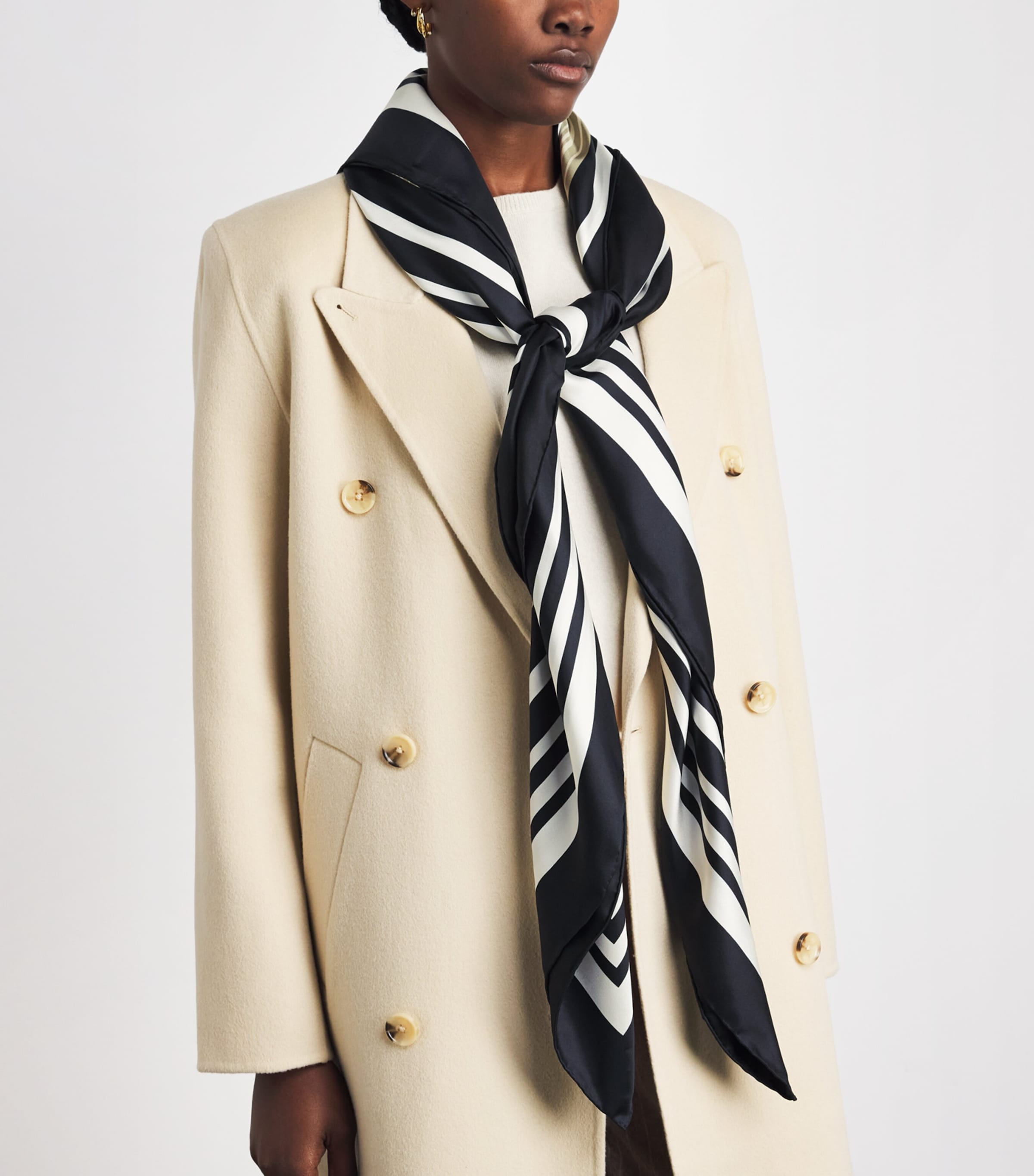 Joseph Large Silk Nixie Scarf Sandstone/dark Image 3