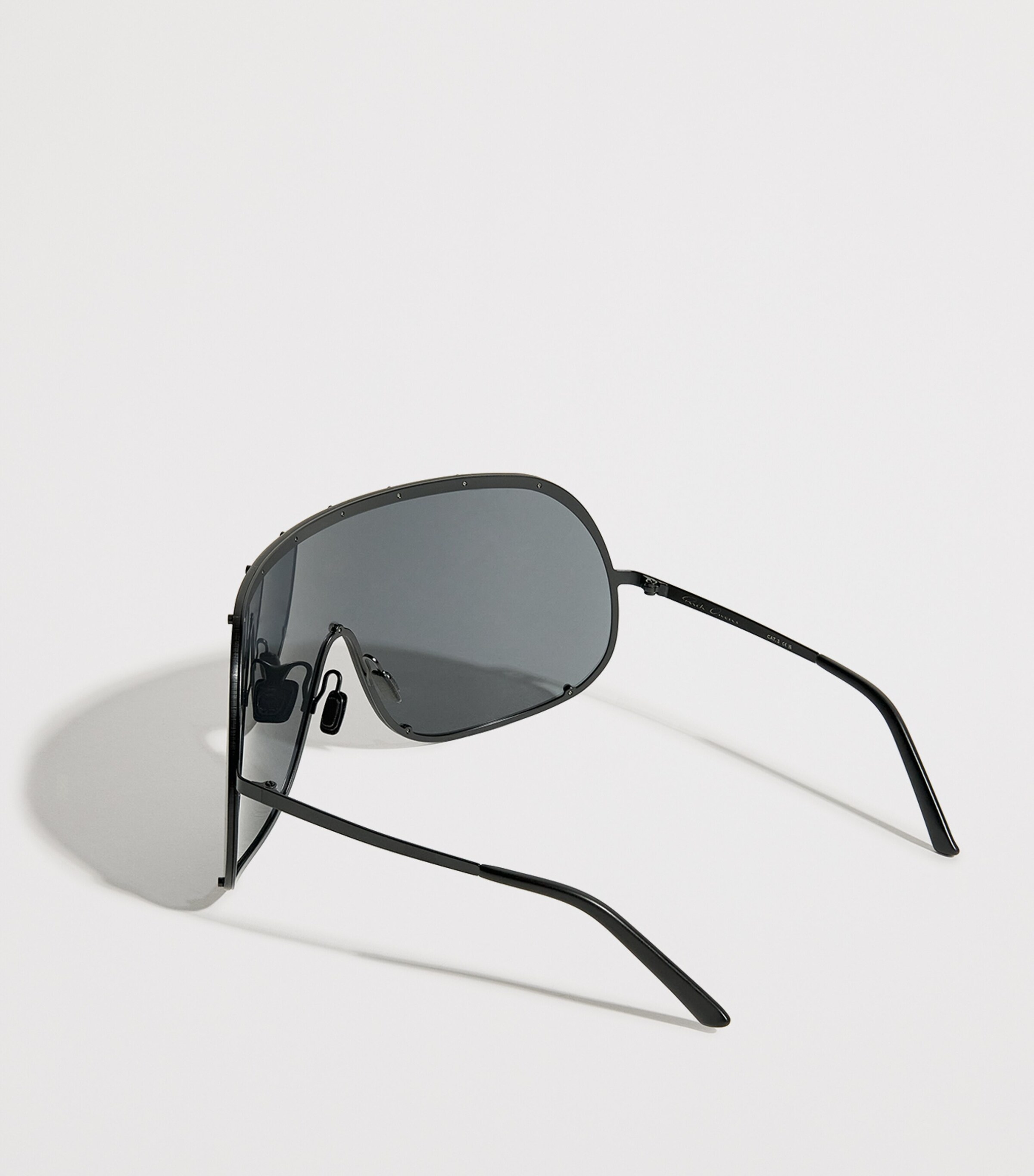 Rick Owens Steel Shield Sunglasses Blk Tmpl/blk Image 3