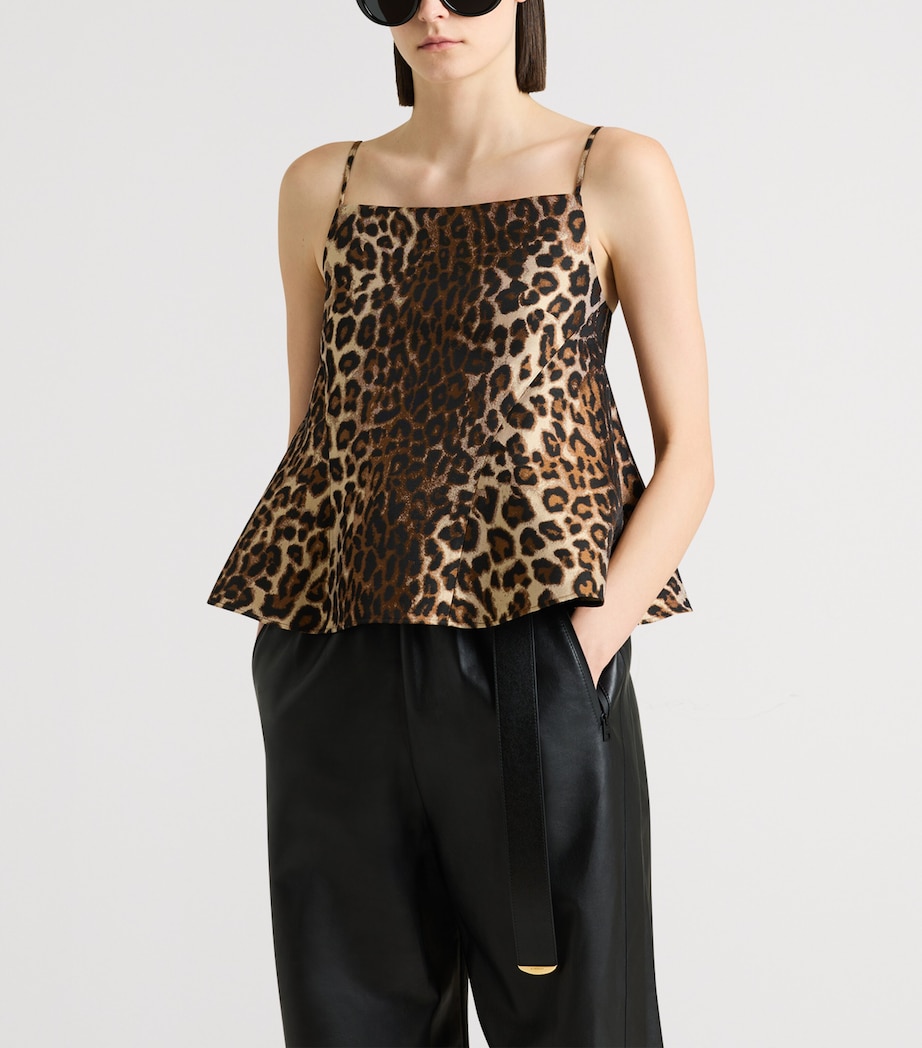 Givenchy Womens Cady Leopard Square-Neck Cami Top Image 2