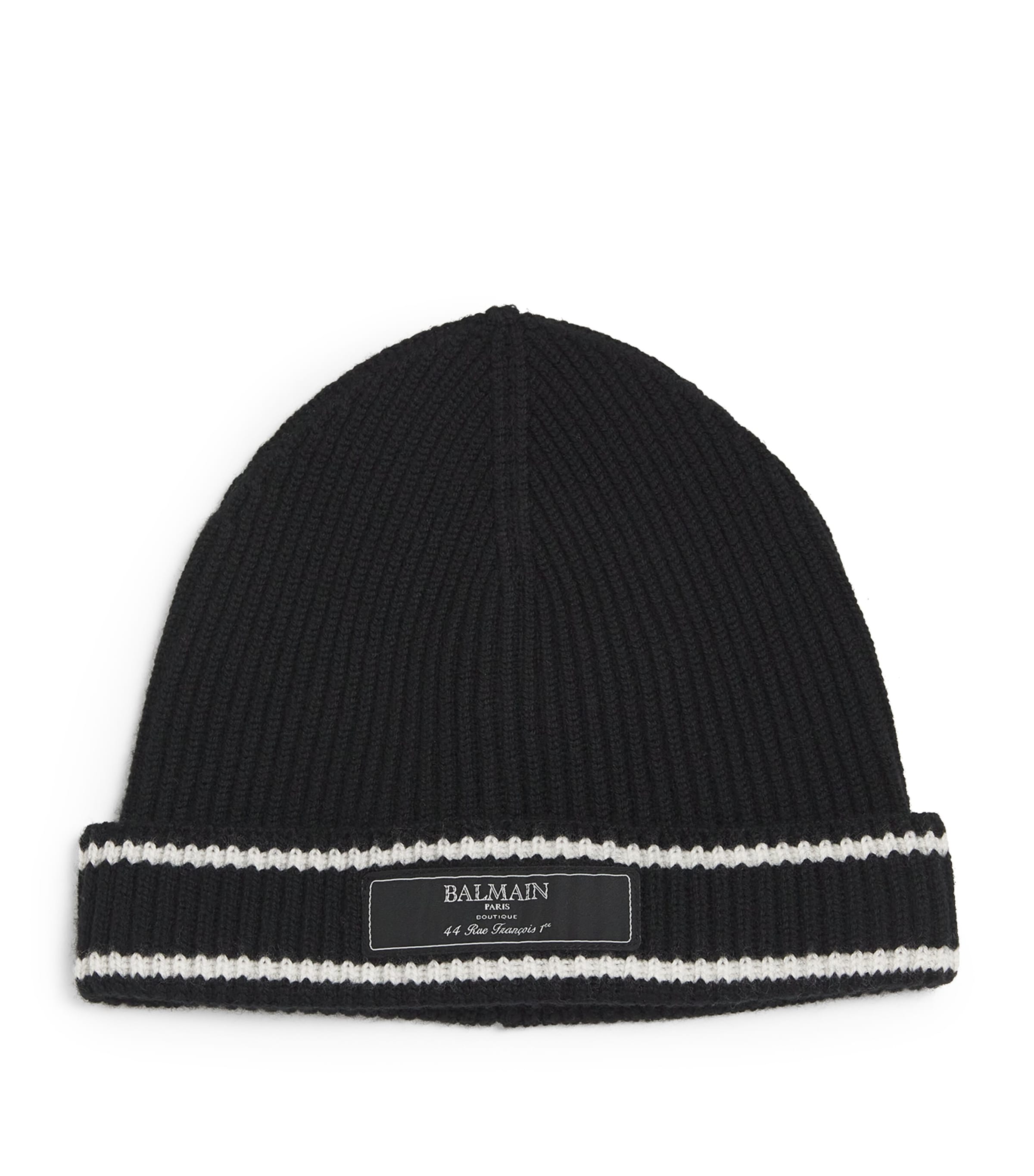 Balmain Kids' Wool Logo-patch Beanie In Black