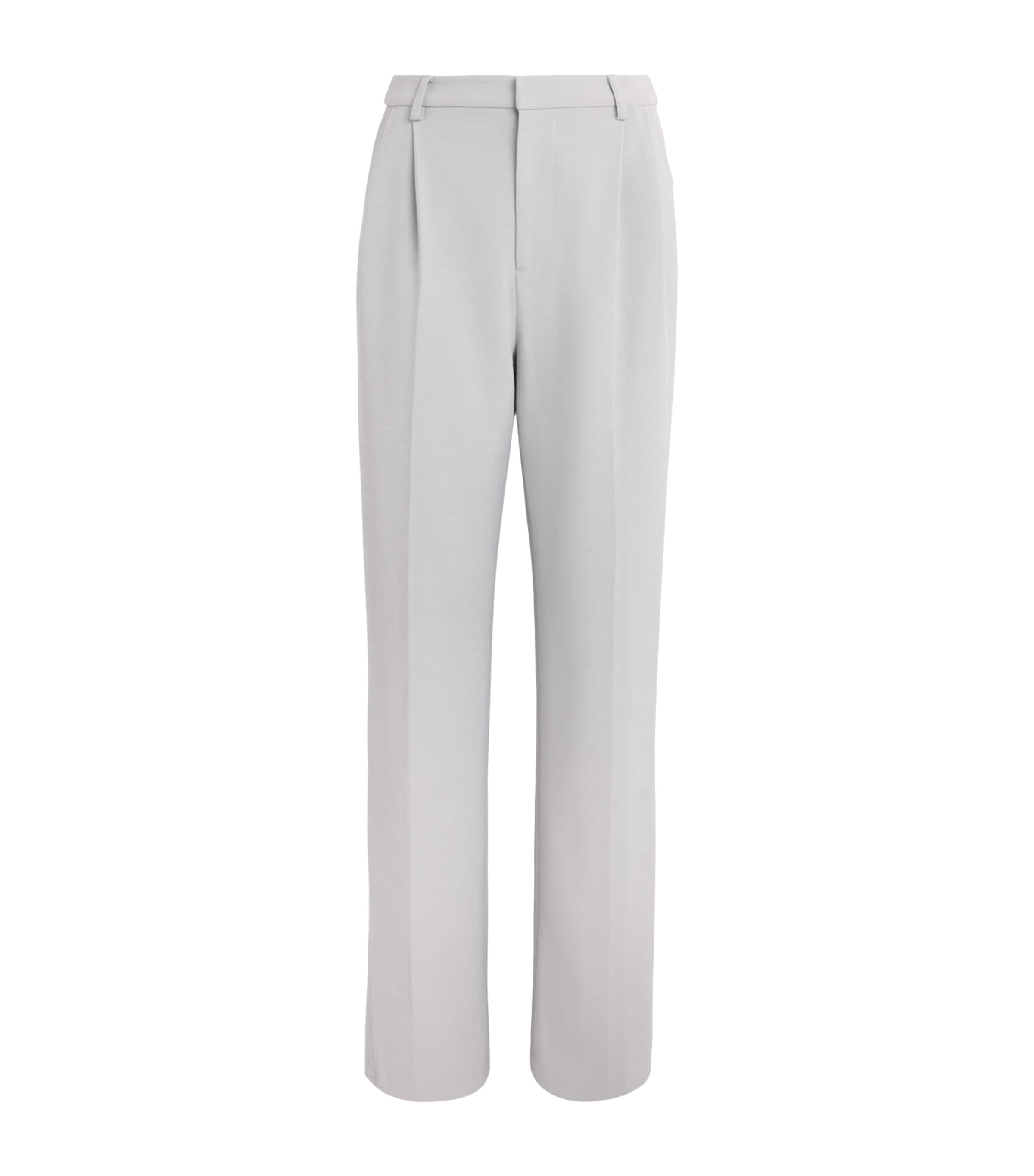 Huishan Zhang Womens Crepe Lucian Tailored Trousers Grey Image 1