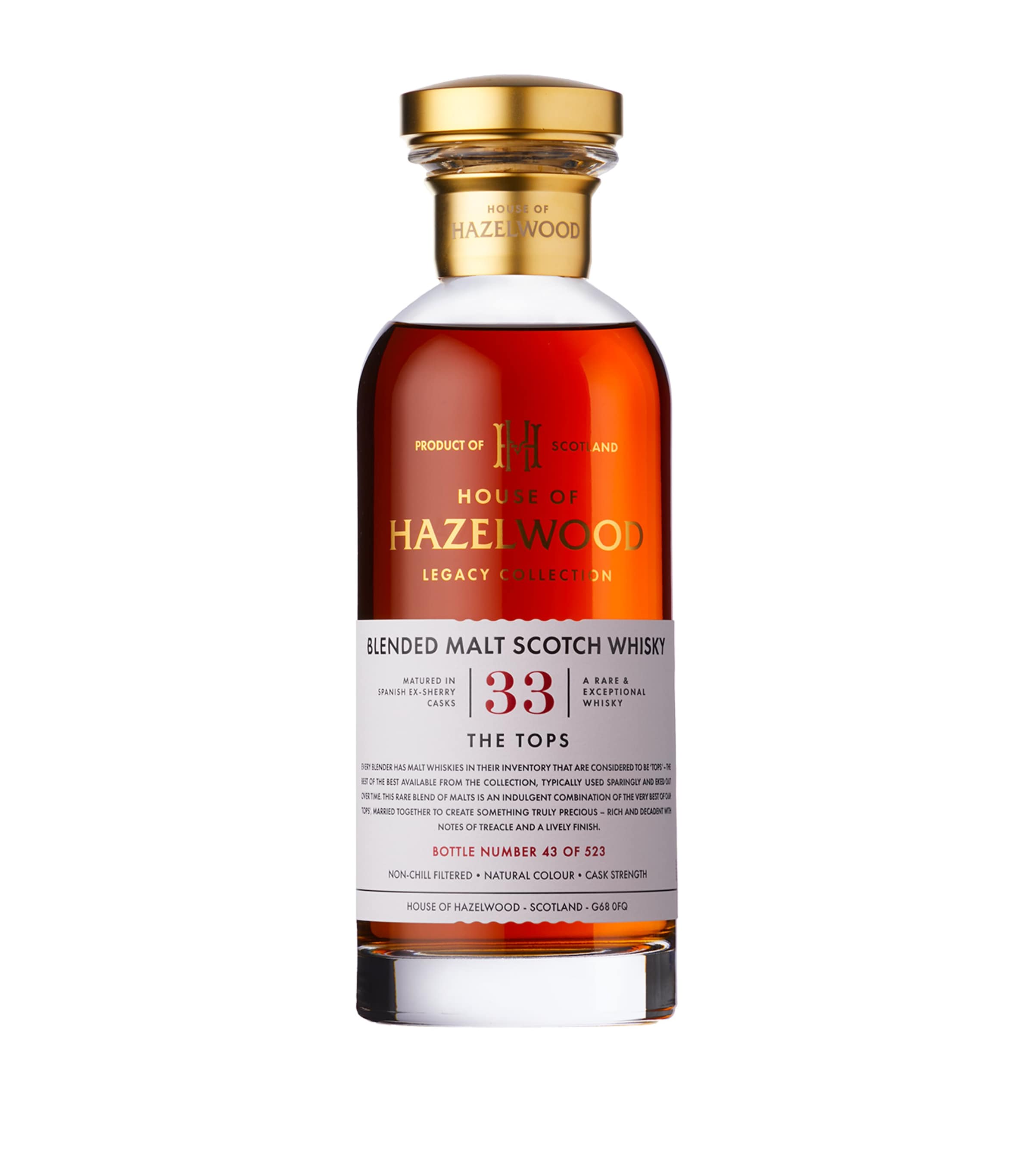 House of Hazelwood The Tops 33-Year-Old Speyside Blended Malt Scotch Whisky (70cl) Image 2