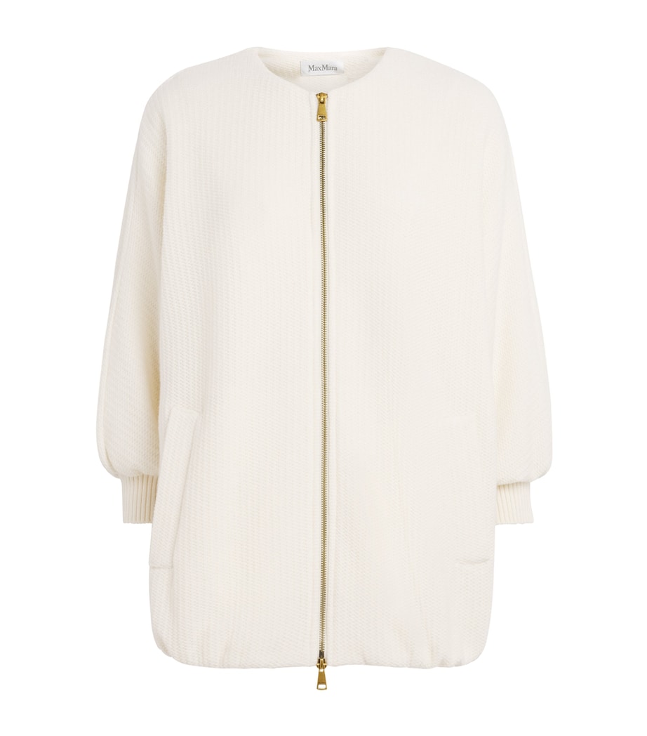 Wool-Cashmere Knitted Jacket WHITE Image 1