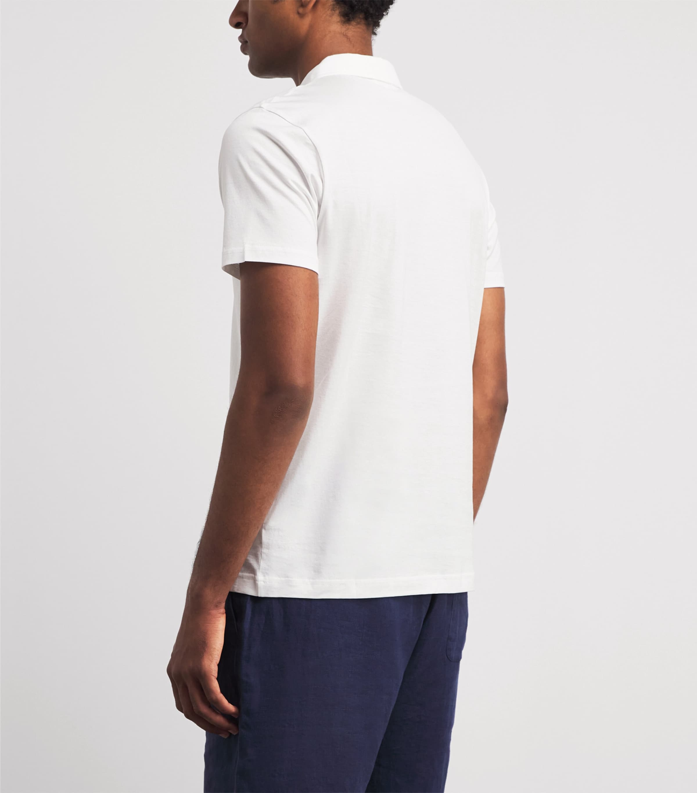 Sunspel Mens Supima Cotton Polo Shirt Whaa White Image 5