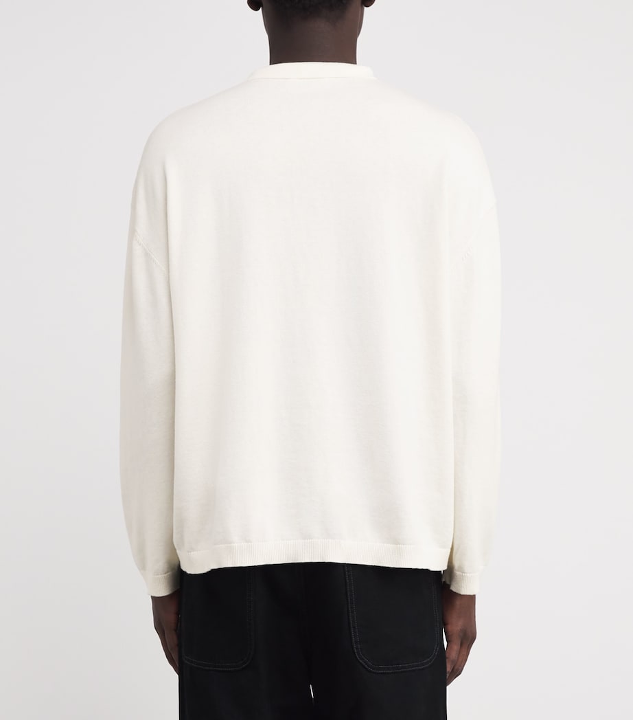 Cotton-Cashmere Polo Sweater CREAM Image 4