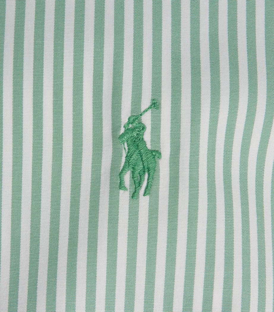 Polo Ralph Lauren Mens Stretch-Cotton Poplin Stripe Shirt Faded Mnt Wht Image 6