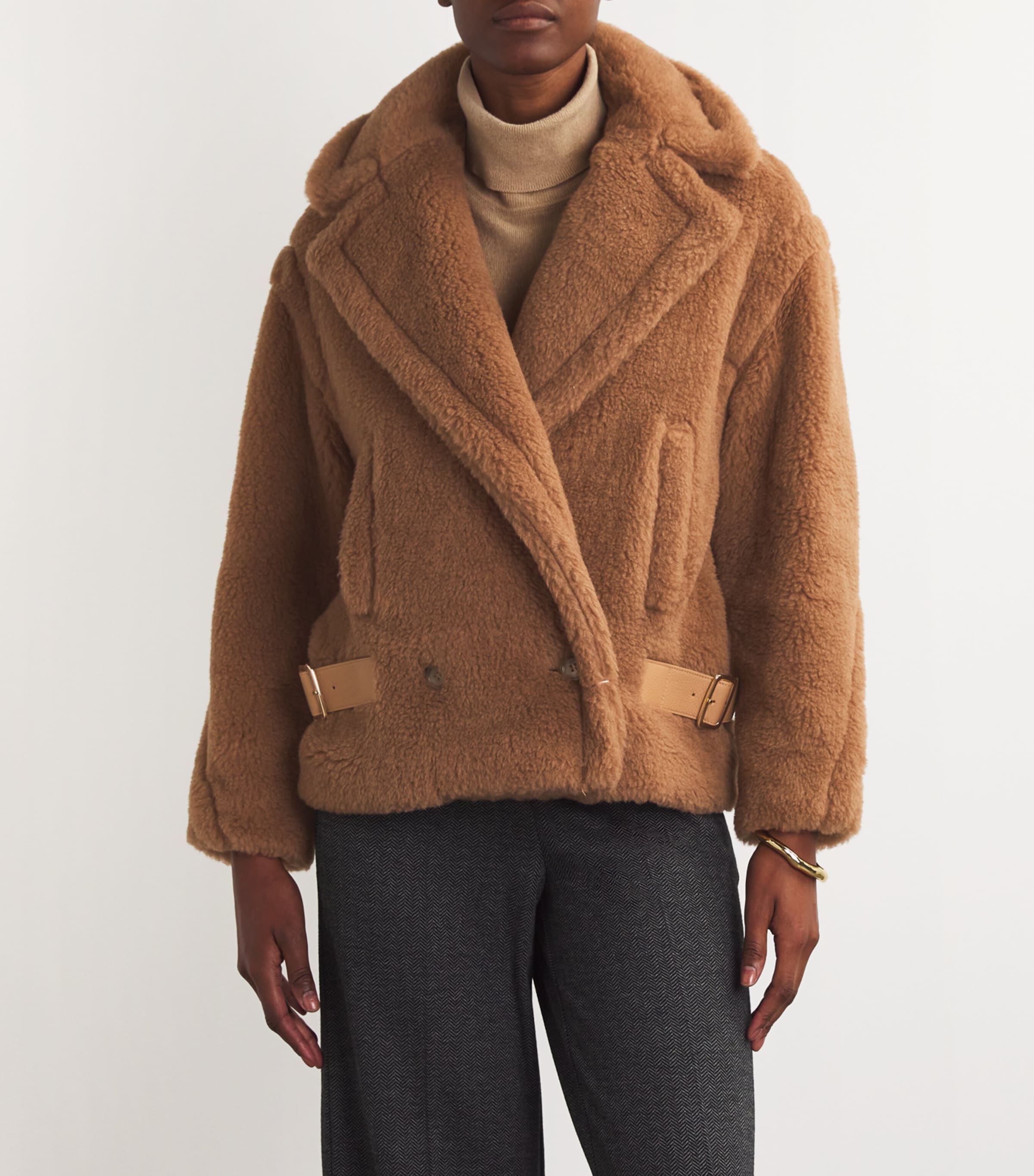 MaxMara Teddino Biker Short Coat ボアブルゾン Biker outerwear | Max Mara