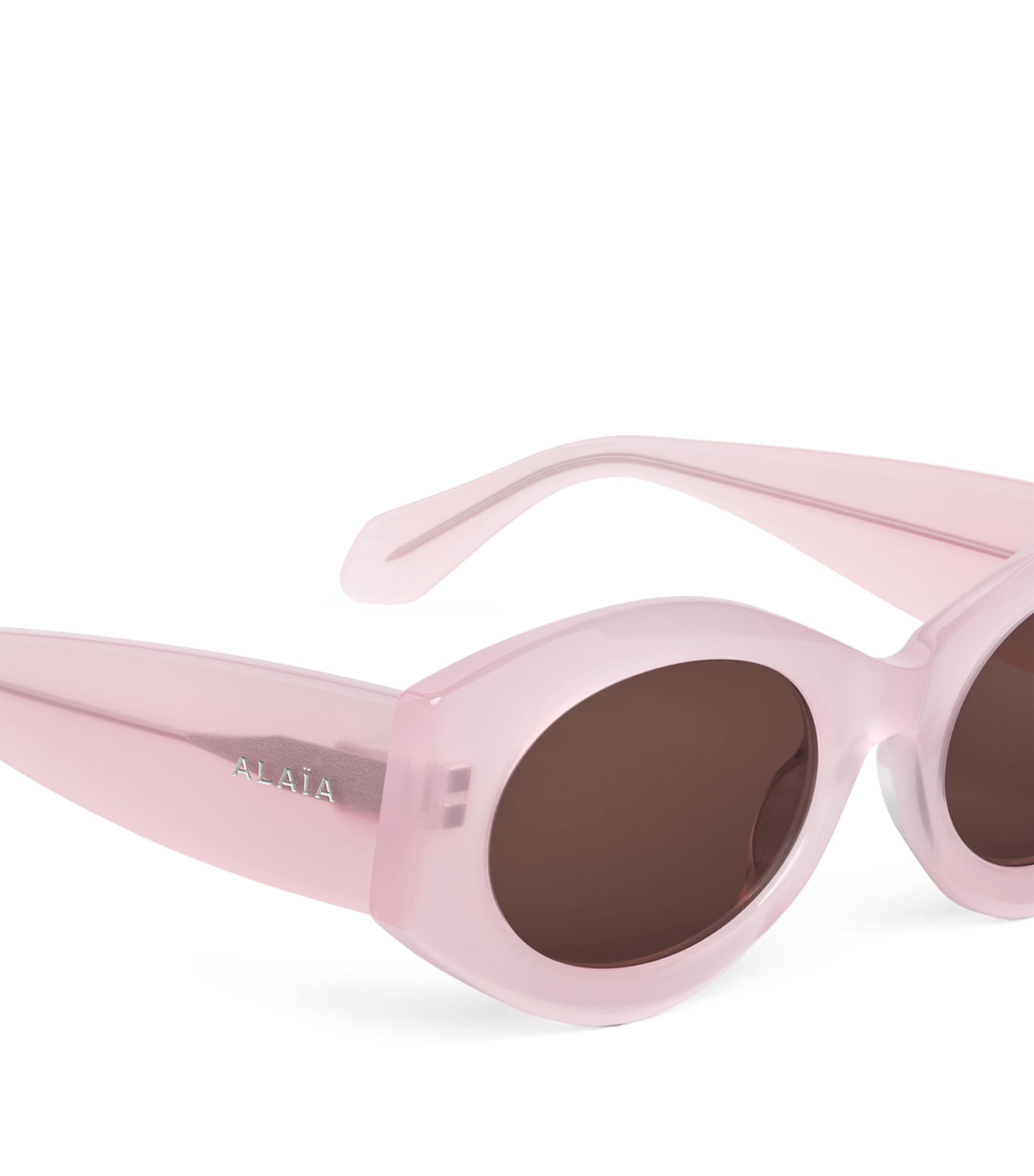 Alaïa Acetate Oval Sunglasses Rose/marron Image 3