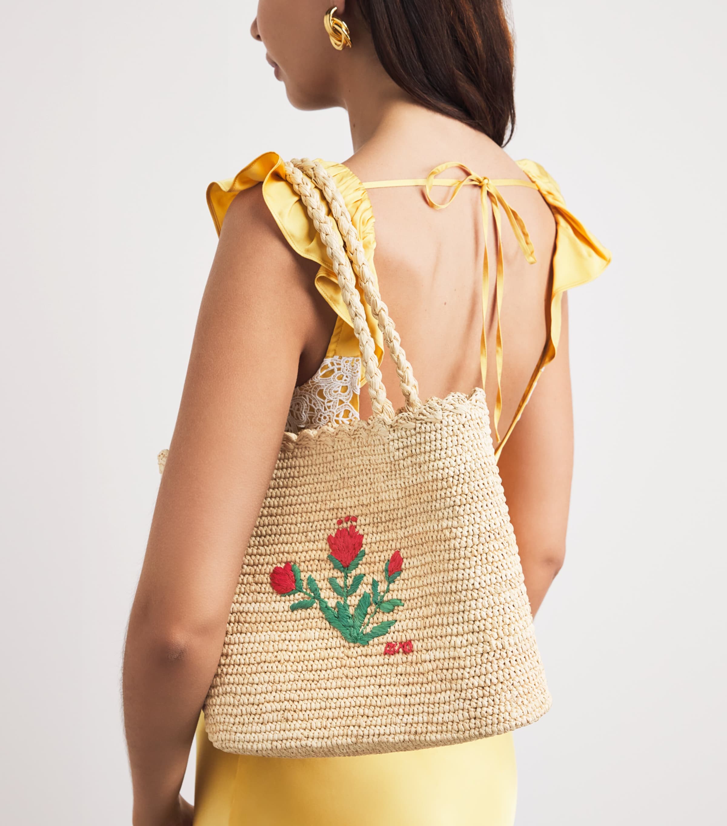 Rixo Raffia Nilani Shoulder Bag Natural Image 4