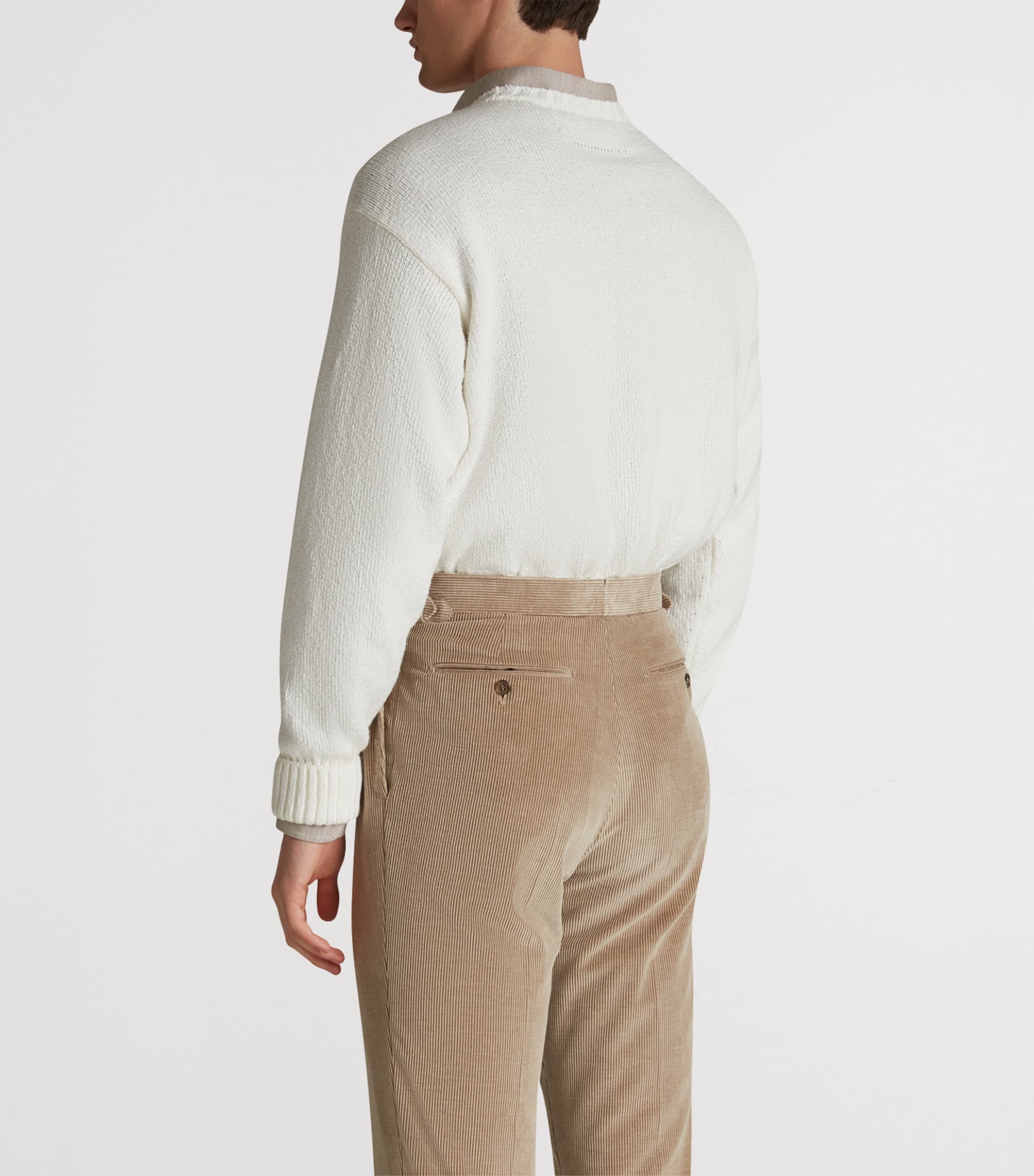 Cotton Crew-Neck Sweater 101IVORY Image 4