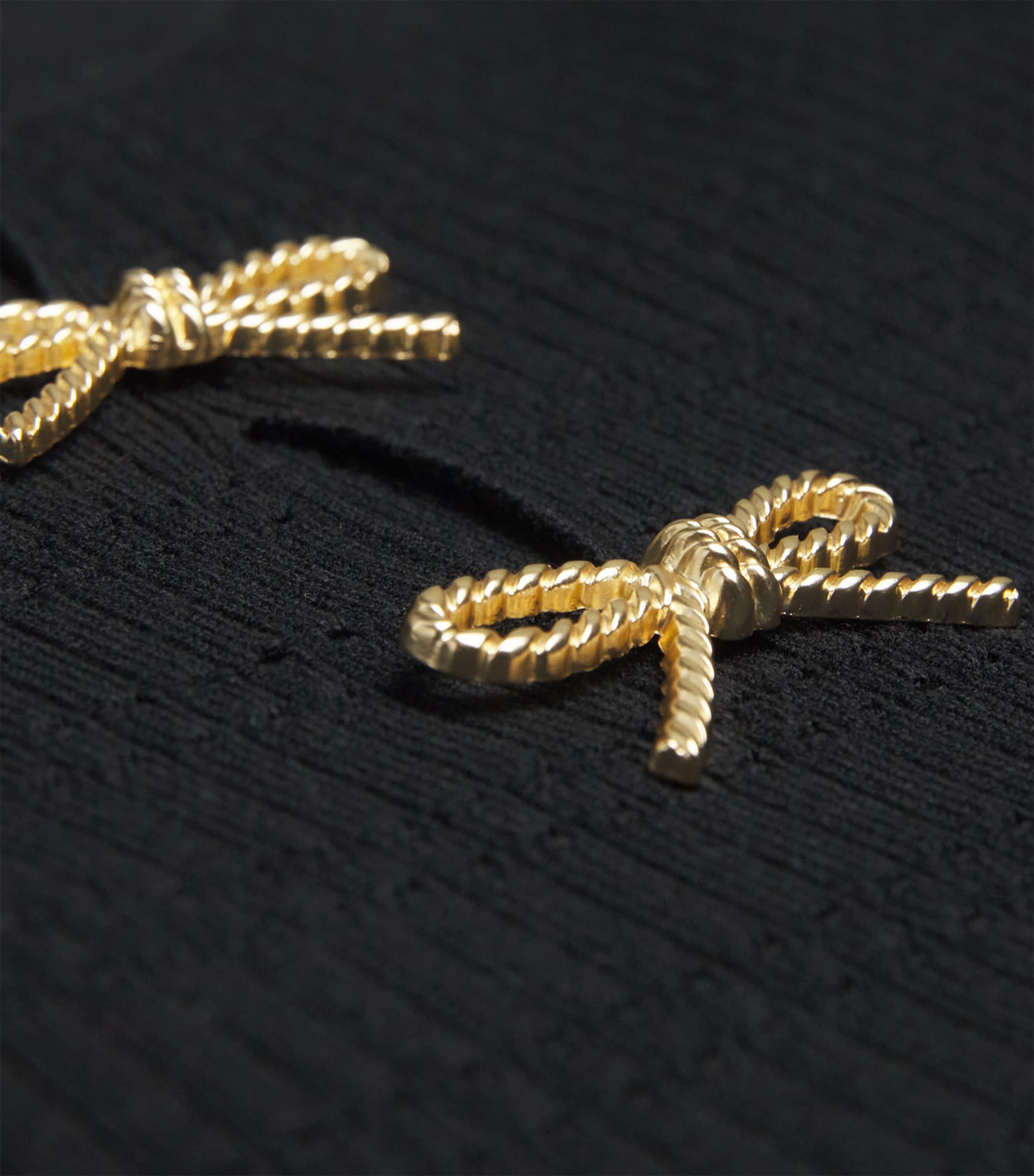 Bow-Embellished Cut-Out Sweater BLACK Image 5