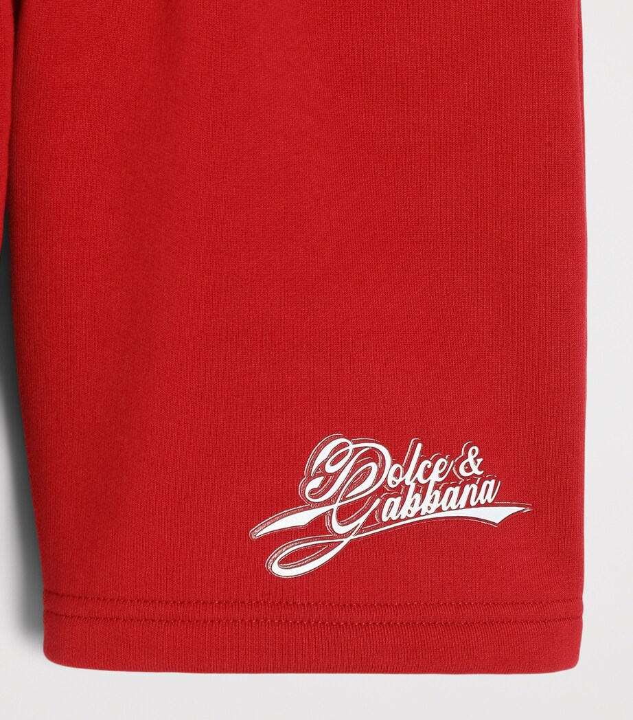 Dolce&Gabbana Kids Rubber Patch Sweatshorts (8-14 Years) Bright Red Image 4