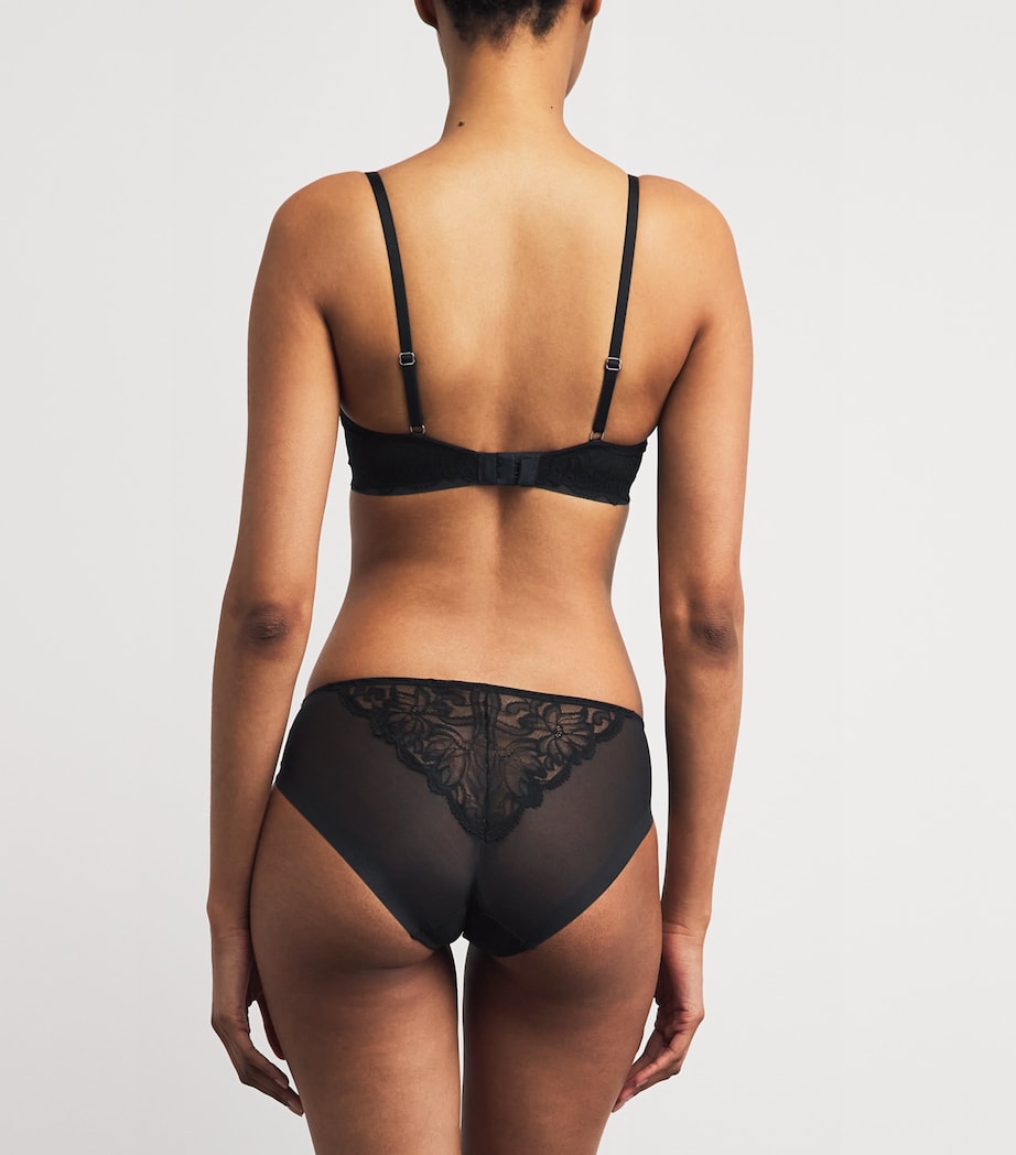 Simone Perele Womens Lace Intrigue Plunge Push-Up Bra Noir Image 3