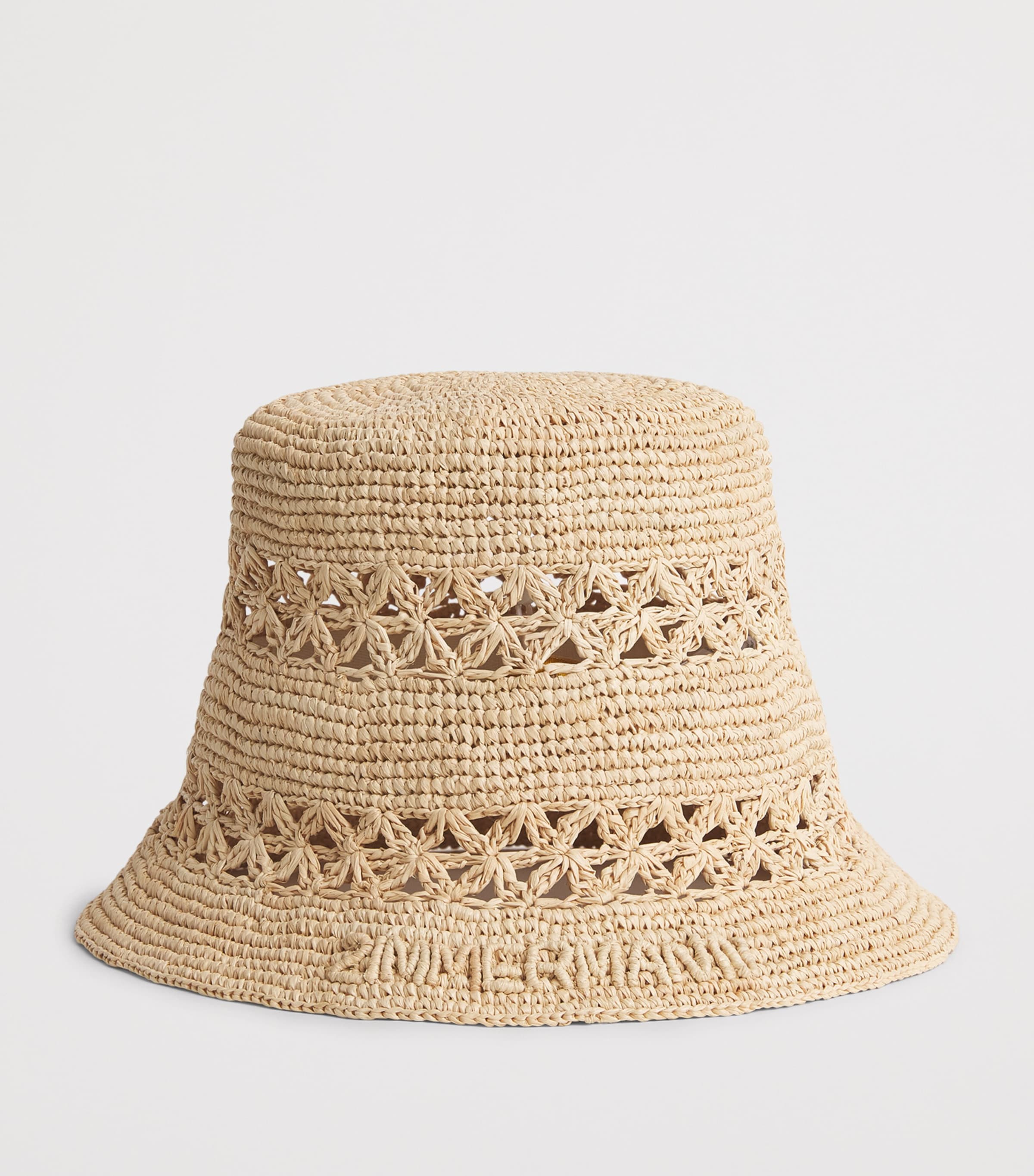 Zimmermann Raffia Woven Bucket Hat Natural Image 3