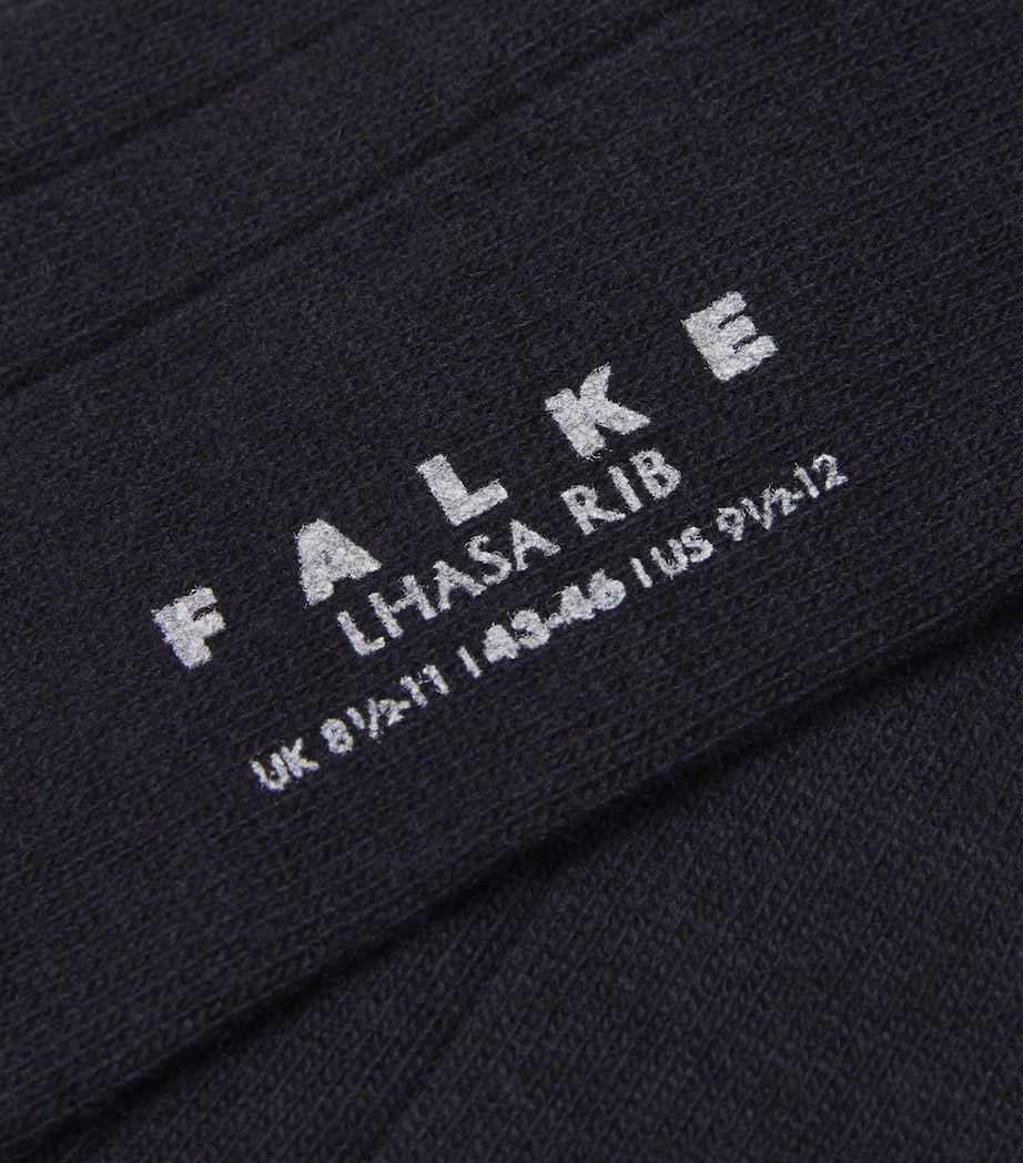 Wool-Cashmere Blend Lhasa Ribbed Socks 6375 DARK NAVY Image 2