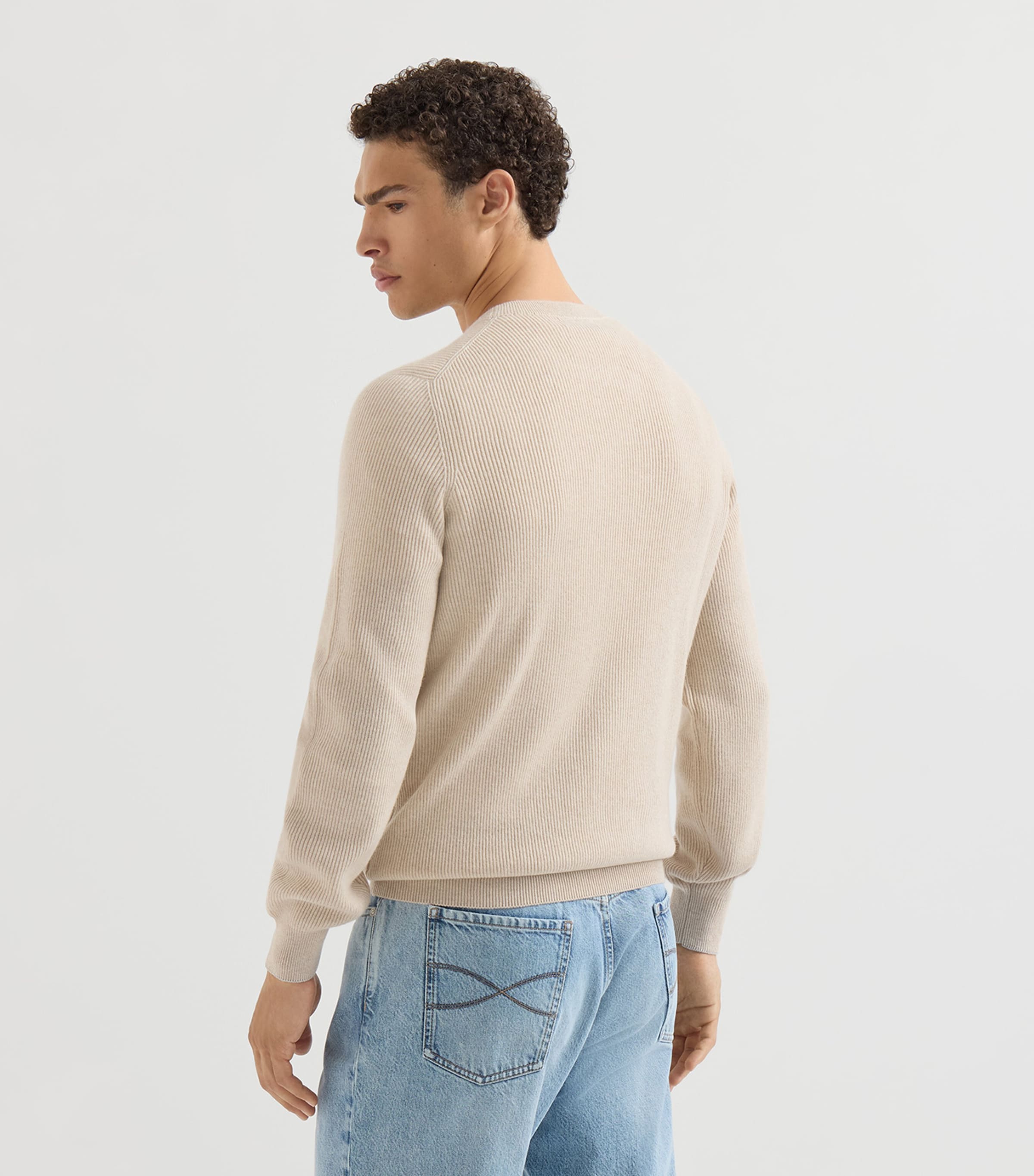 Brunello Cucinelli Mens Cashmere English Rib Sweater Image 5