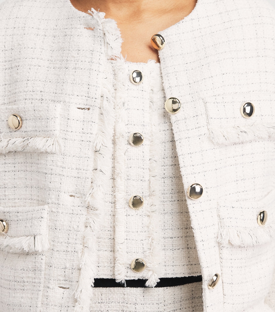 Maje Womens Tweed Mini Dress Ecru Image 5