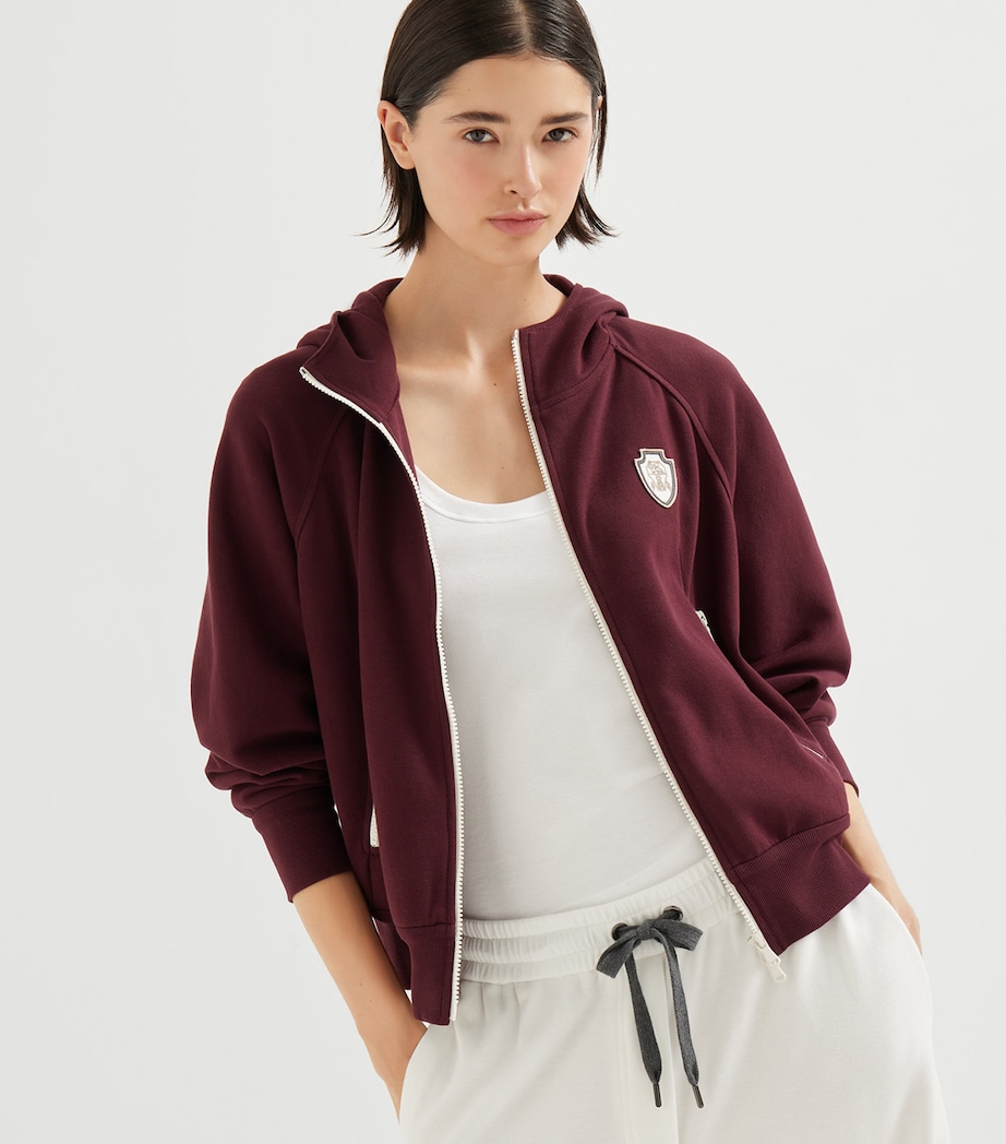 Techno Cotton Piqué Zip-Up Hoodie C9663 Image 4