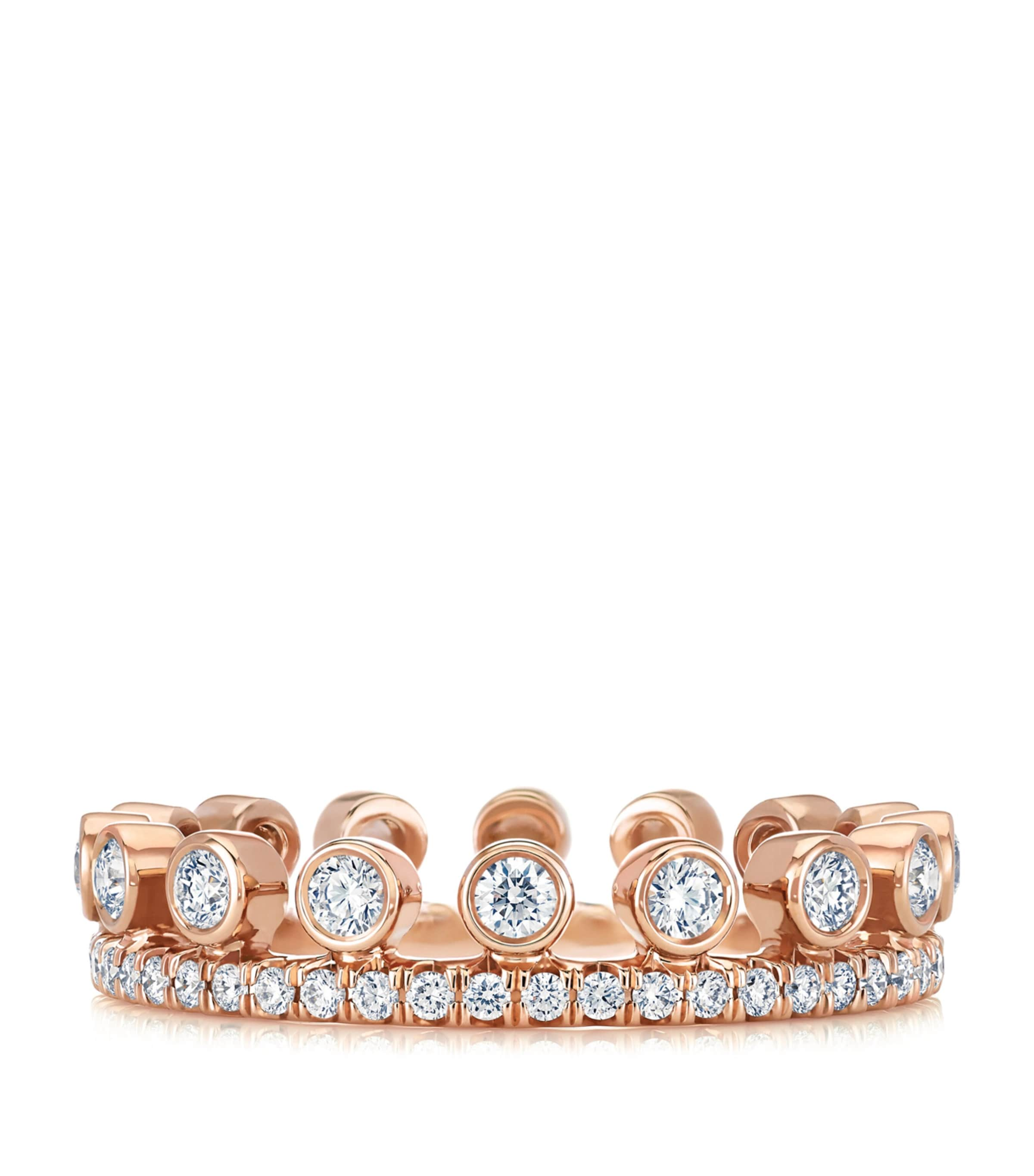 De Beers Rose Gold And Pavé Diamond Dewdrop Ring