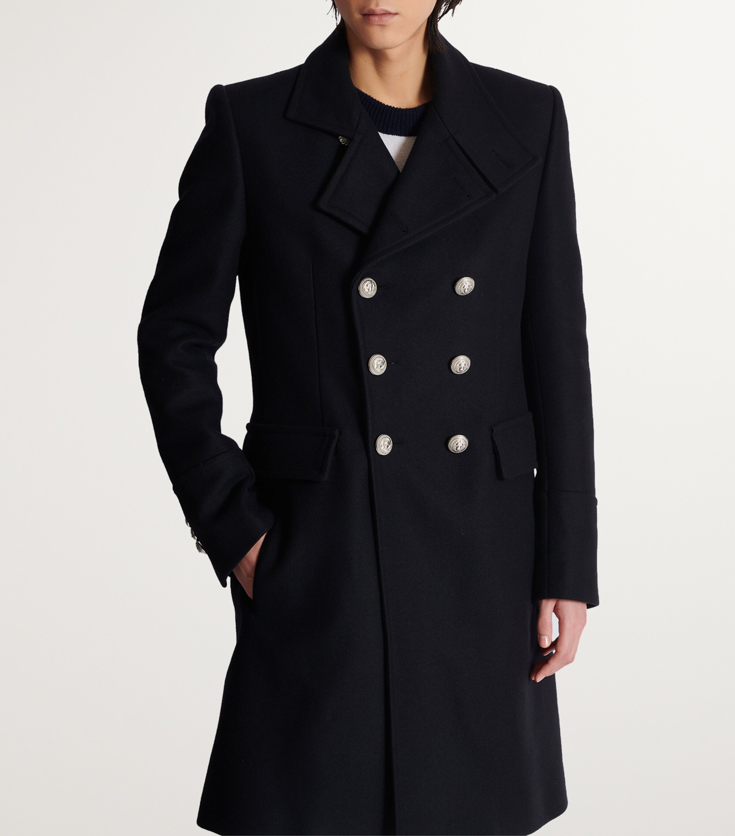 Virgin Wool Coat 0PA NOIR Image 5