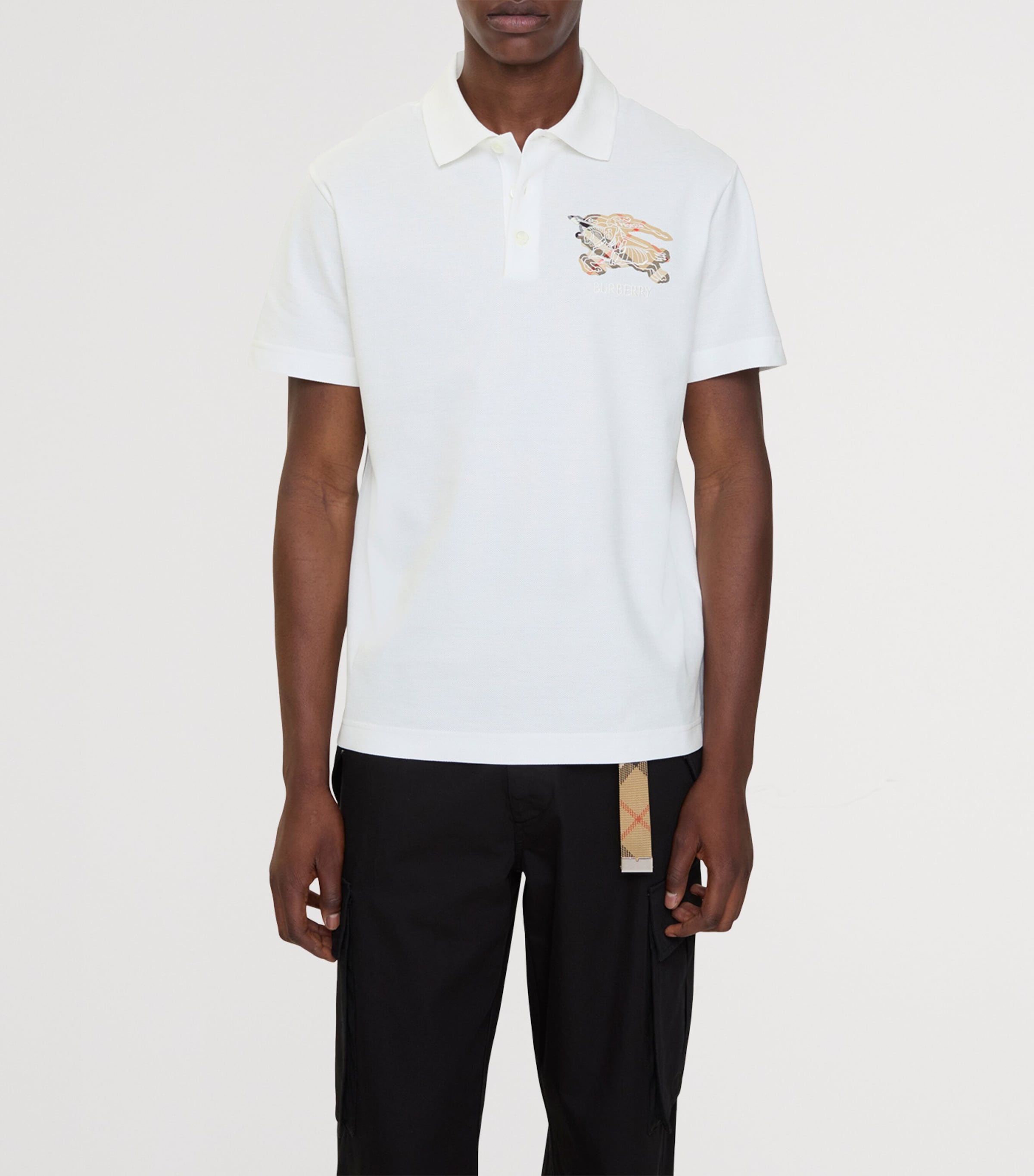 Cotton Check-EKD Polo Shirt CHALK Image 2