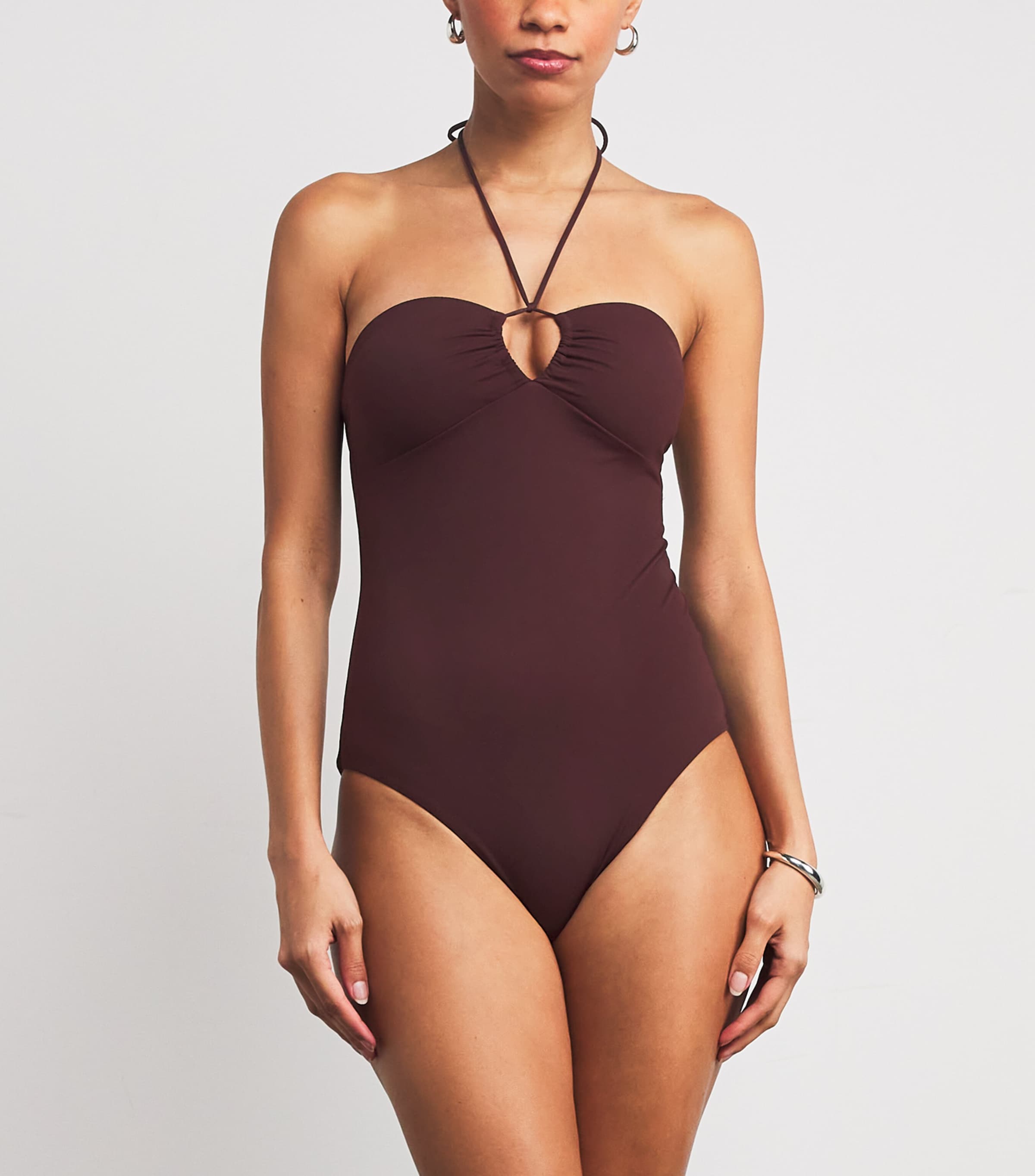 Halterneck One-Piece Swimsuit 605 MERLOT Image 2
