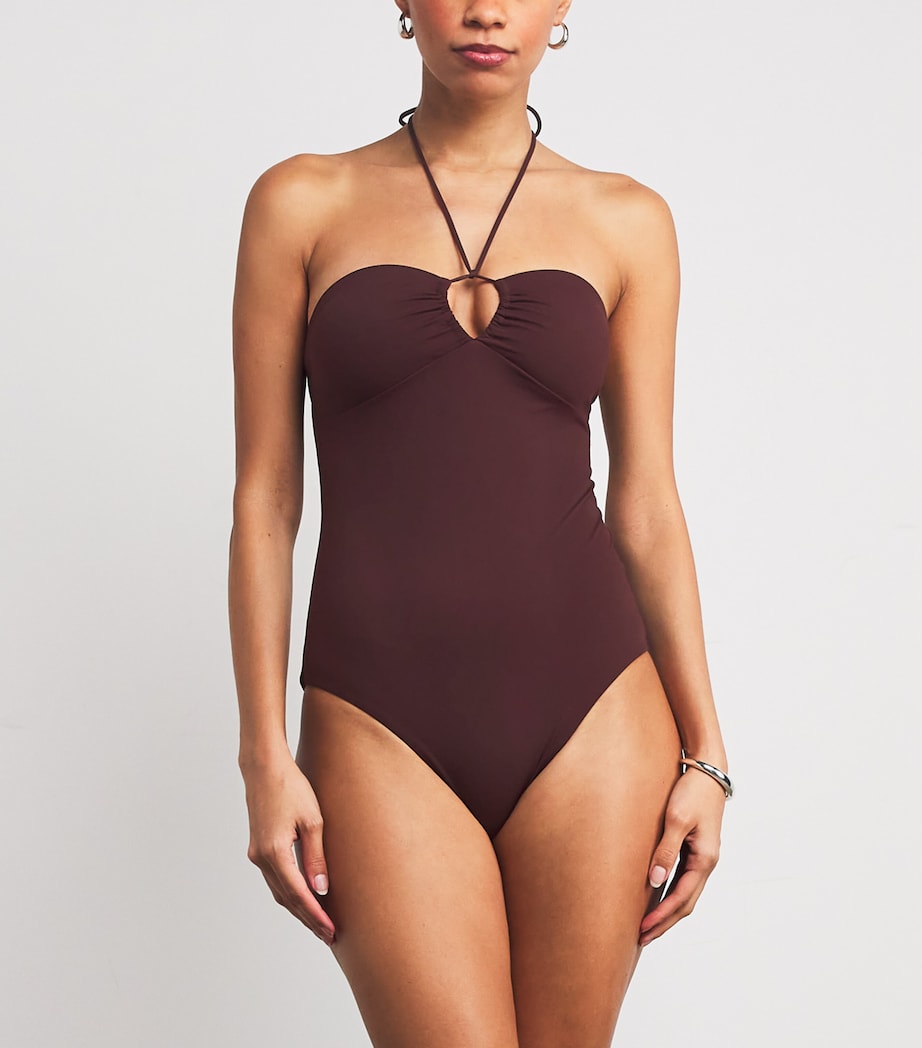Halterneck One-Piece Swimsuit 605 MERLOT Image 2