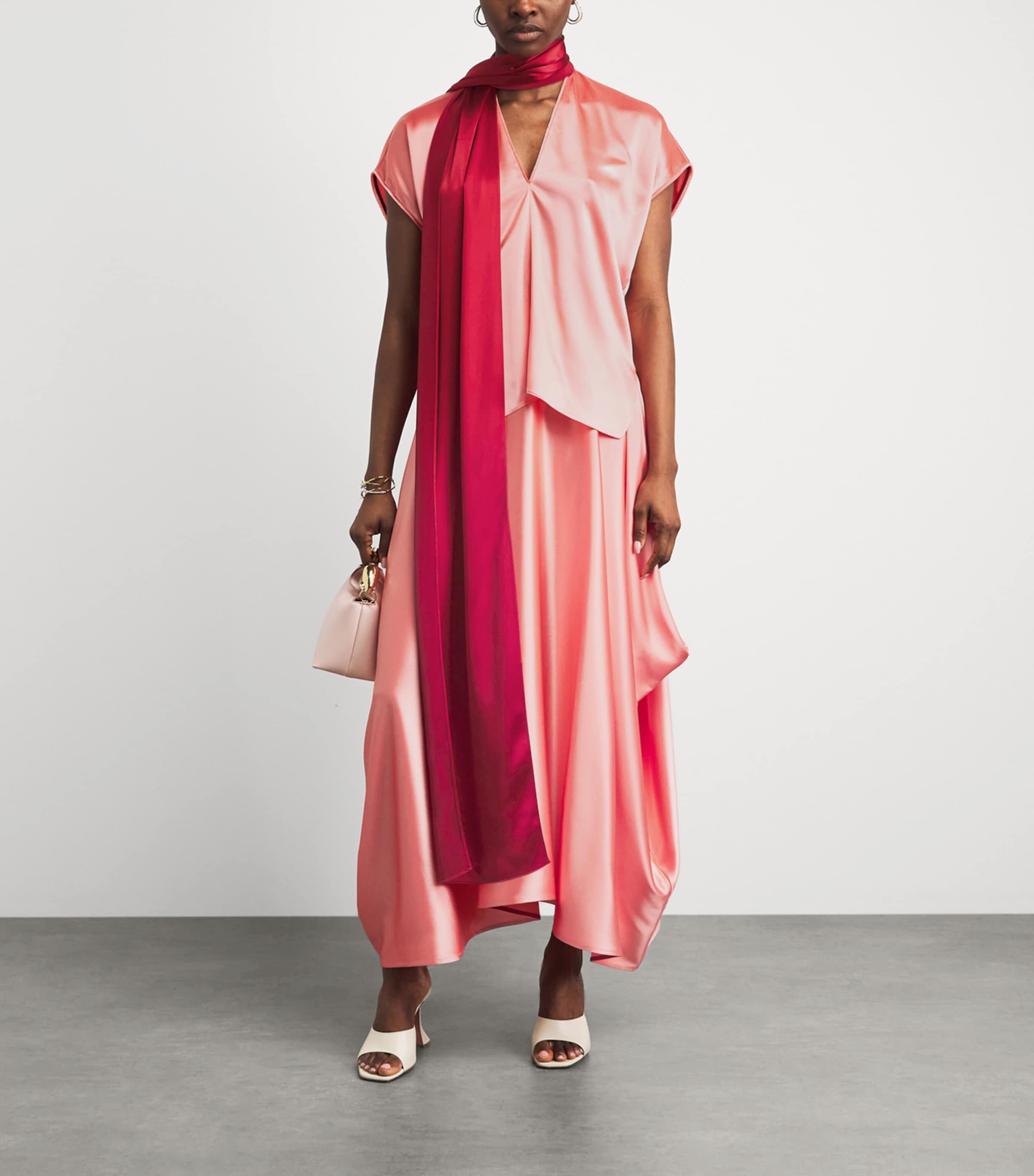 Roksanda Womens Satin Nava Top Peach Pink Image 2