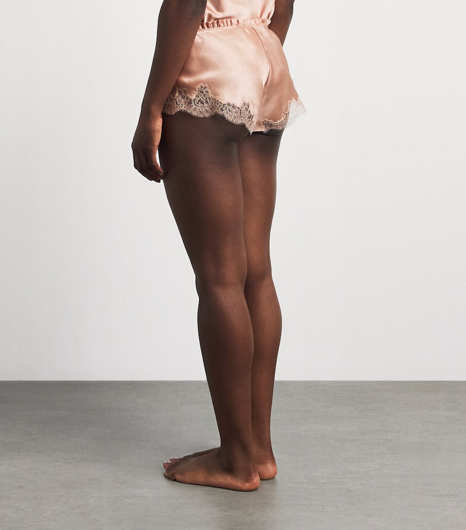 Carine Gilson Womens Silk Cérès Pyjama Shorts Beige Vision Image 5