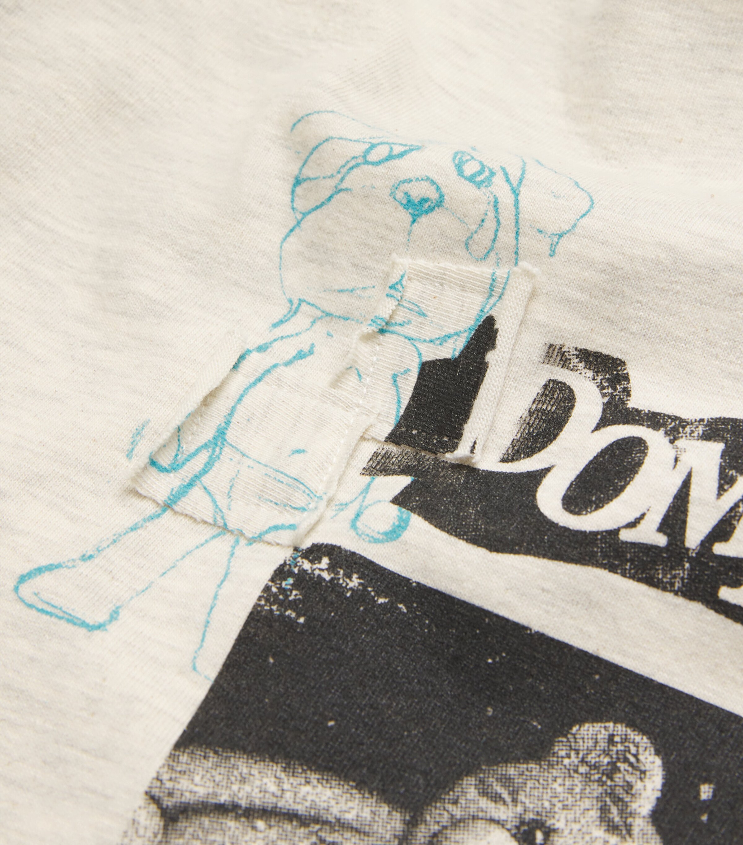 DOMREBEL Mens Cotton Scribble T-Shirt Greige Image 5
