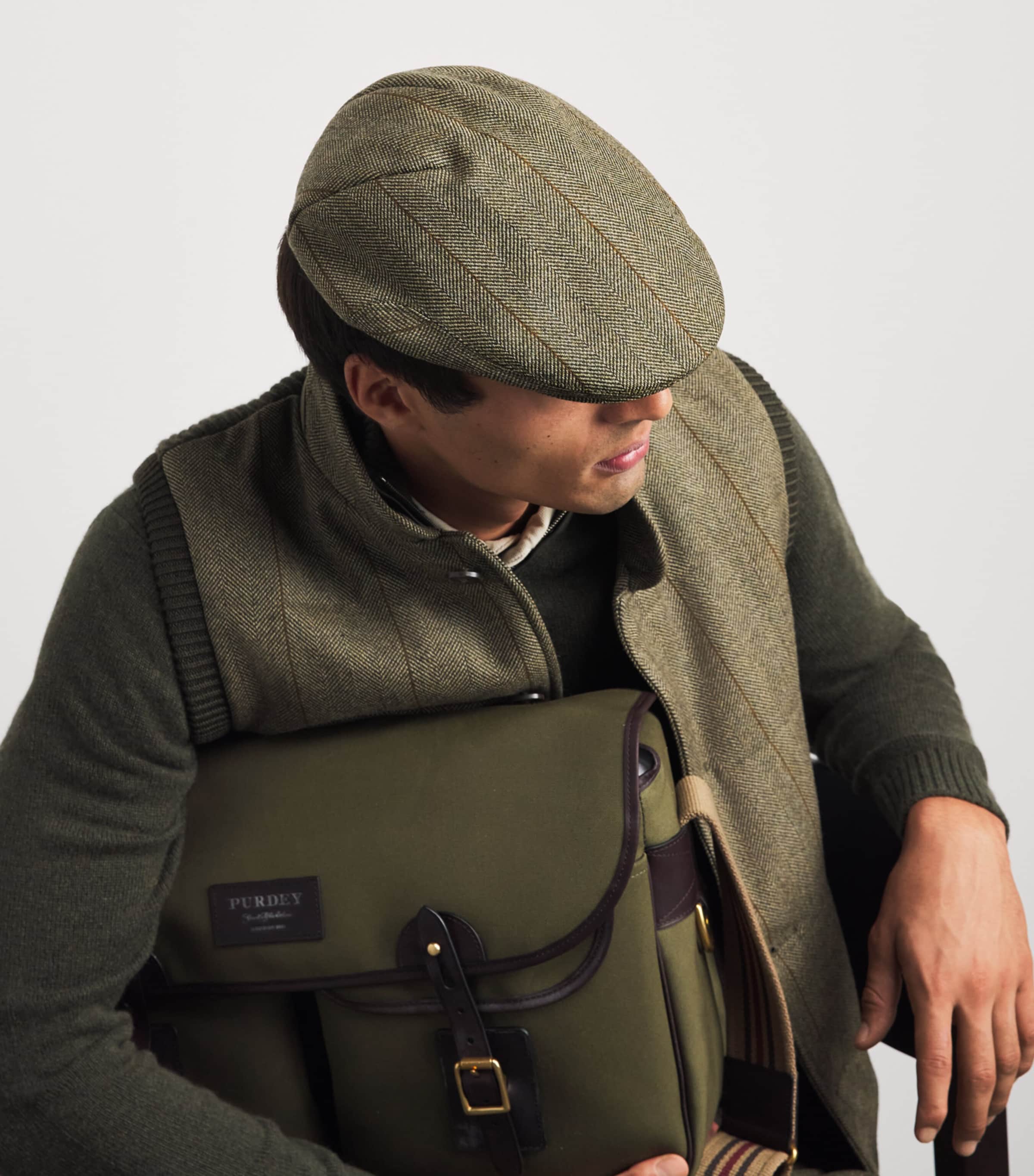 Purdey Wool-Blend Tweed Litton Cap Cai Image 2