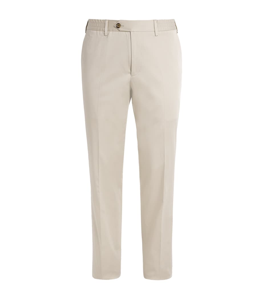 Stretch-Cotton Tailored Trousers 250 CAMEL Image 1