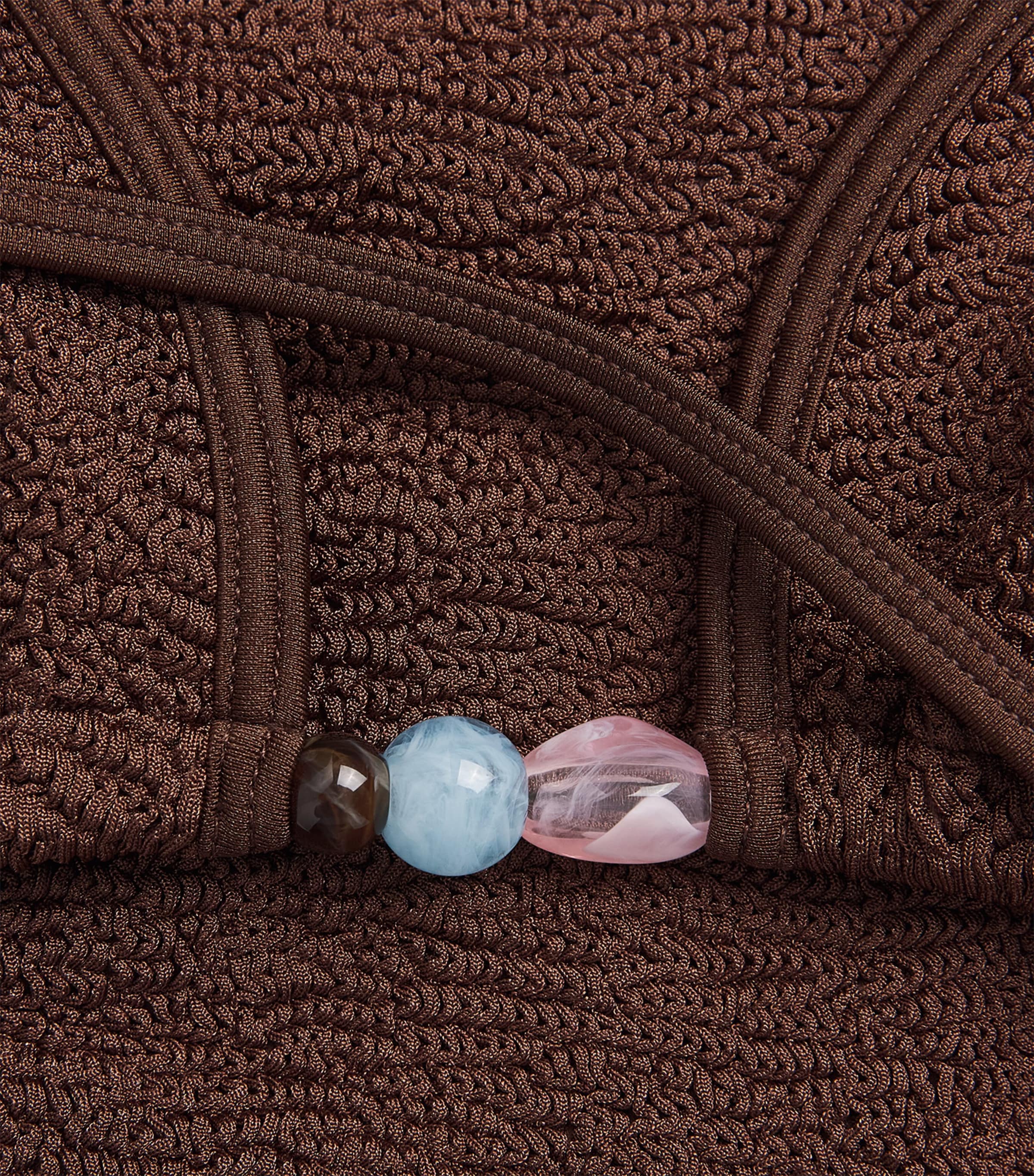 Hunza G Womens Beaded Gina Bikini Metallic Chocolate Image 6