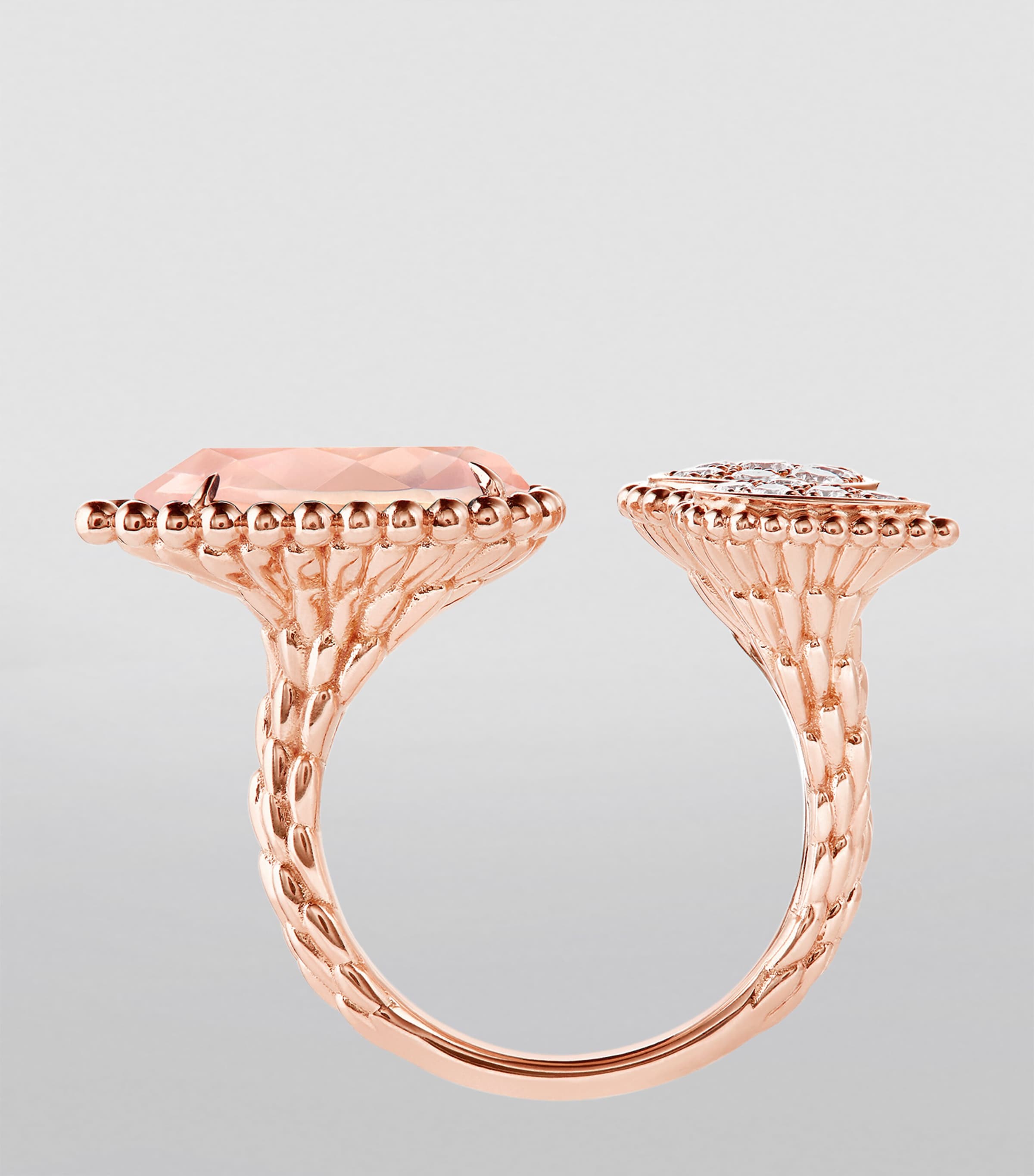 Rose Gold, Diamond and Pink Quartz Serpent Bohème Ring PINK QUARTZ Image 2