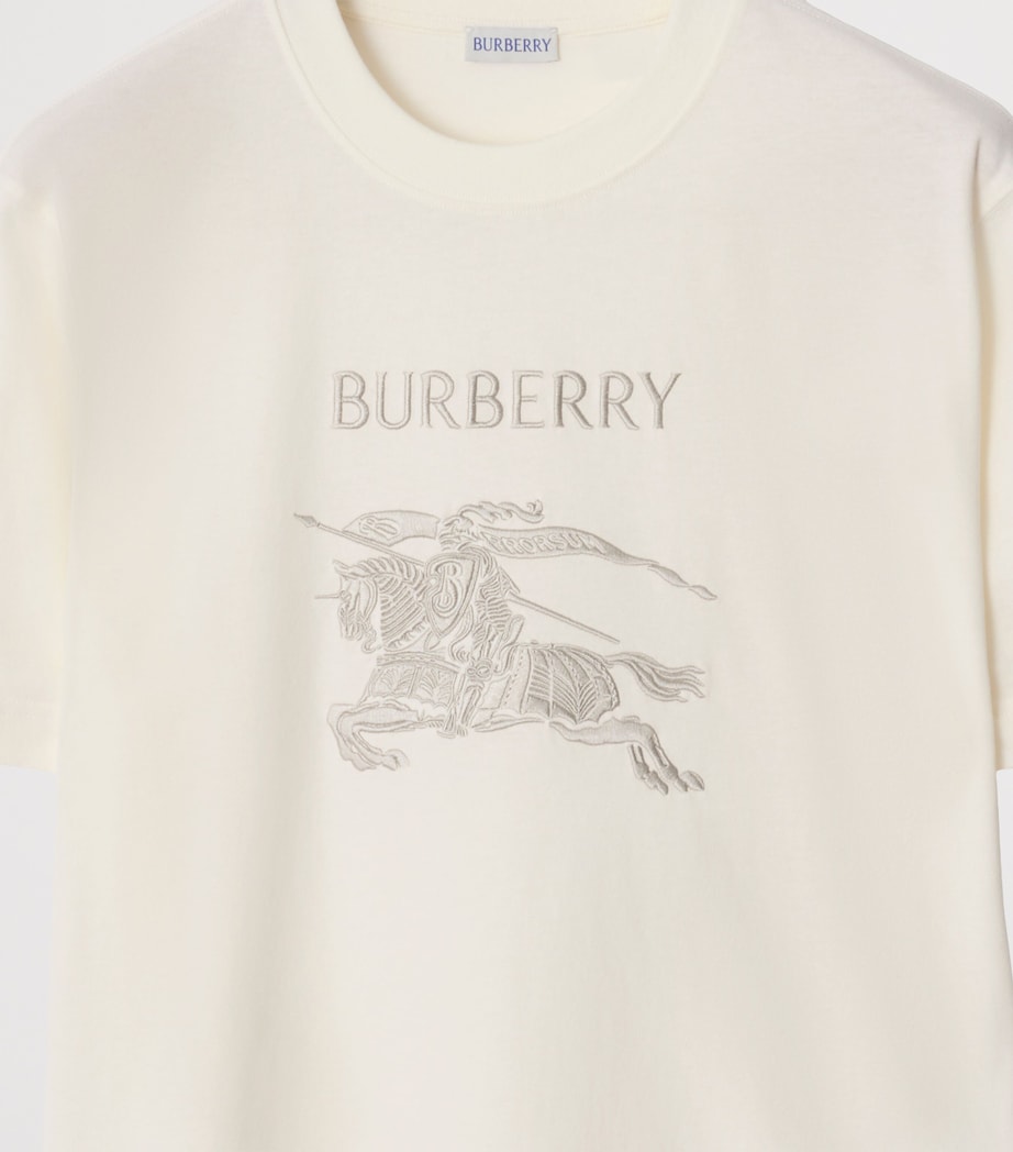 Cotton Embroidered Logo Slim T-Shirt CHALK Image 4