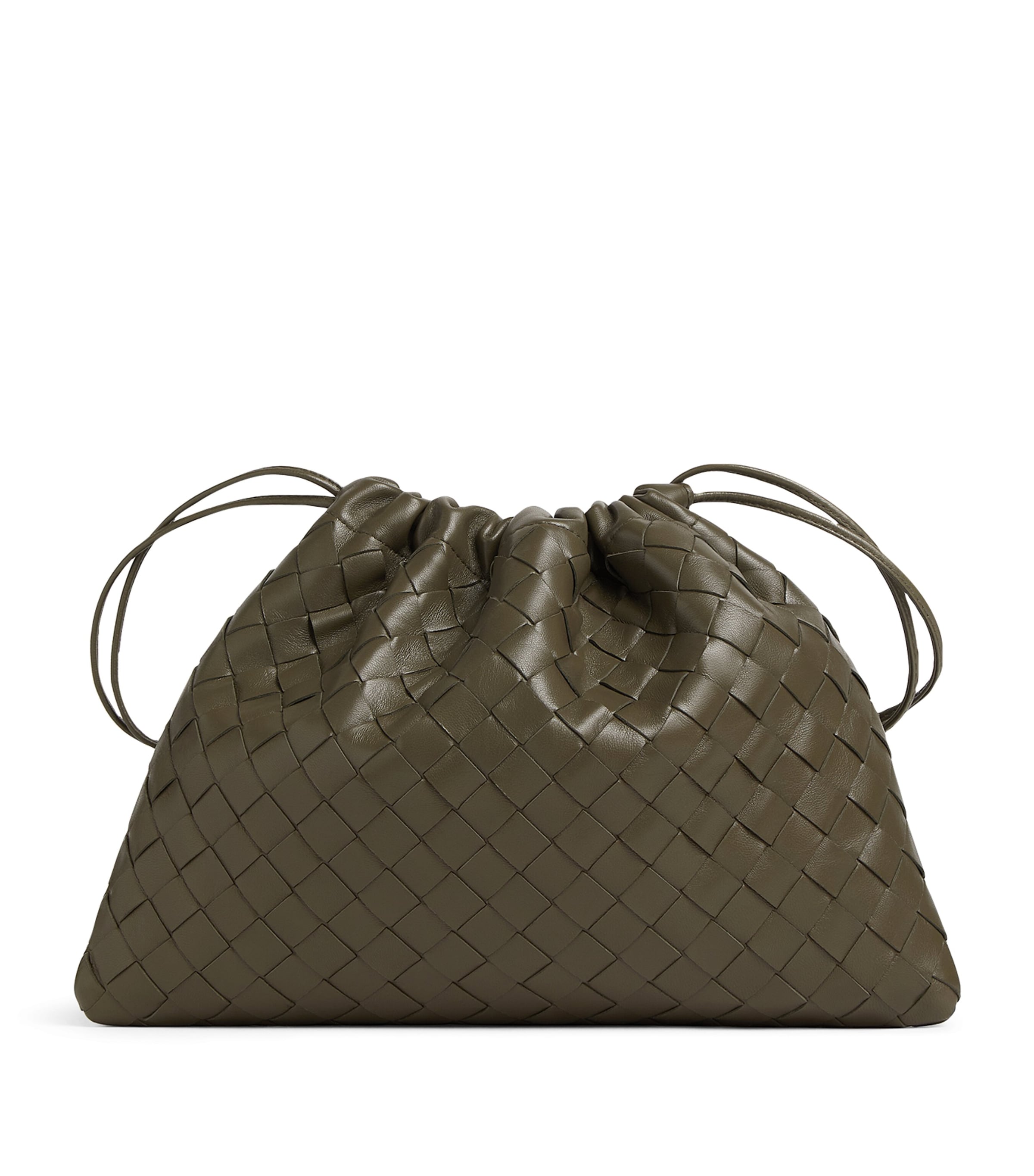 Bottega Veneta Medium Leather Dustbag Clutch Bag In Green