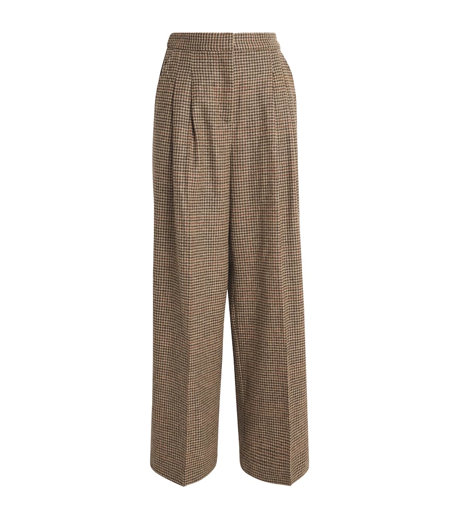 Wool Tweed Sophia Wide-Leg Trousers MULTI CHECK Image 1