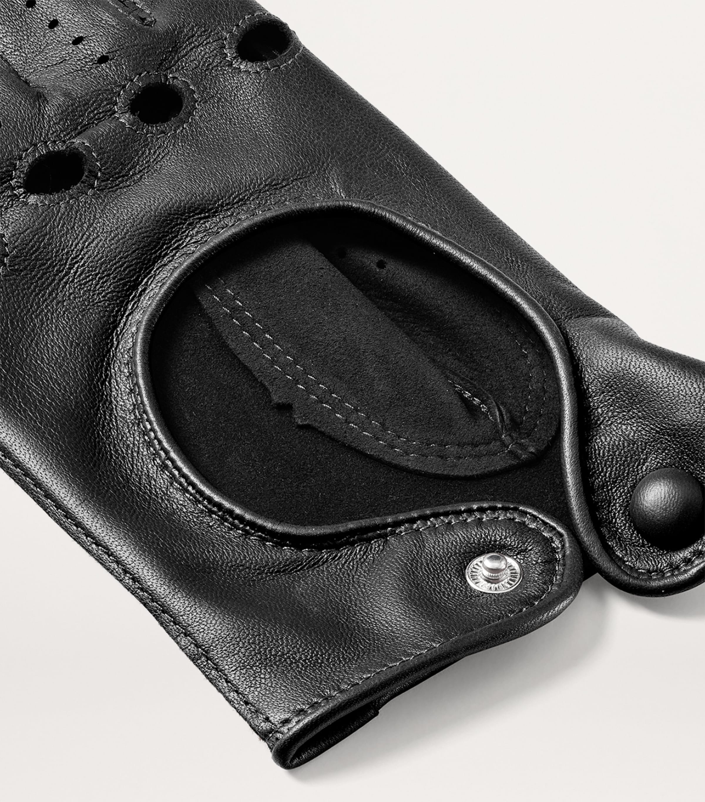 Women's Nappa Leather Driving Gloves (Small) BLACK Image 4