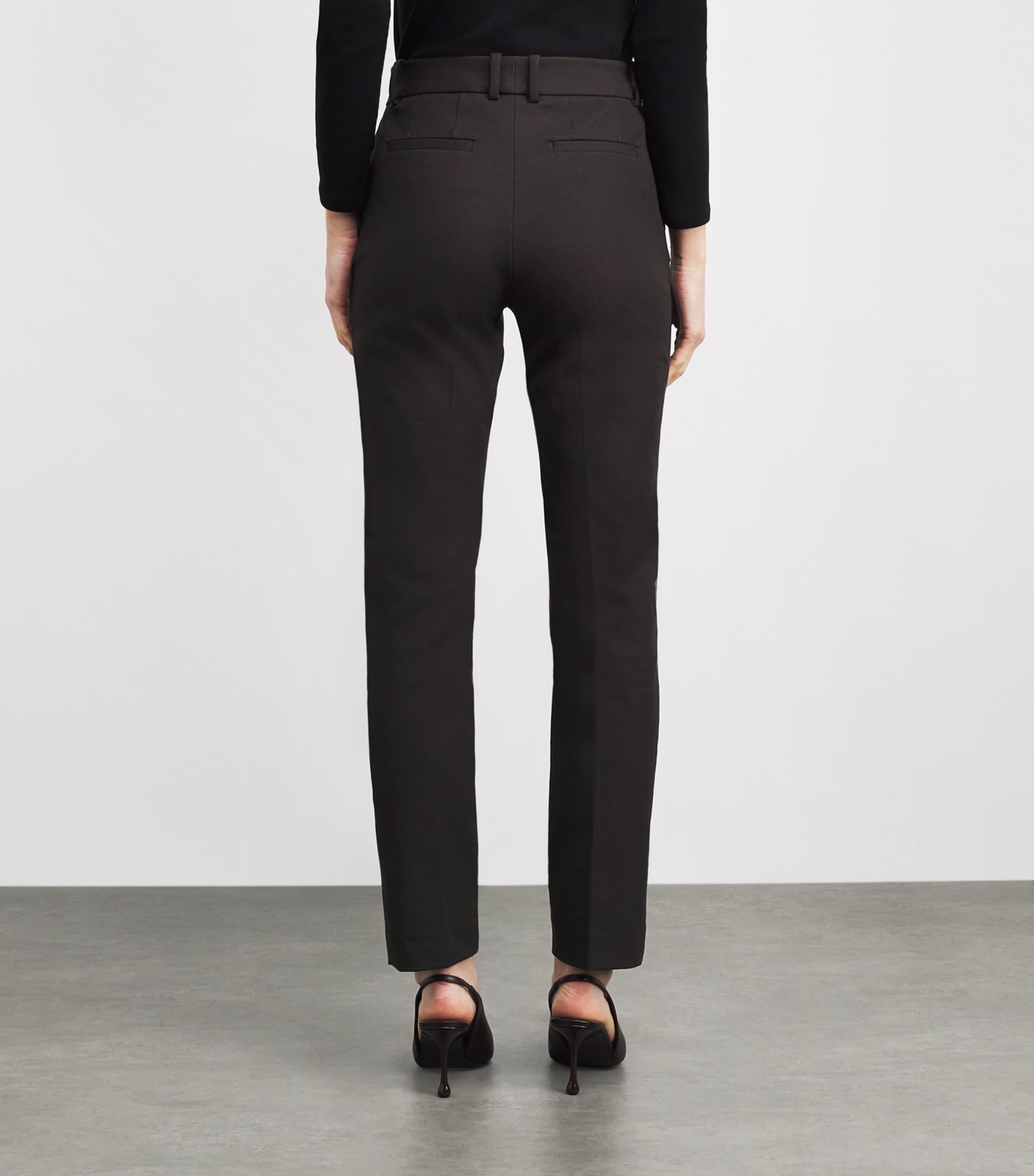 Joseph Womens Gabardine Coleman Slim Trousers Cocoa Image 4
