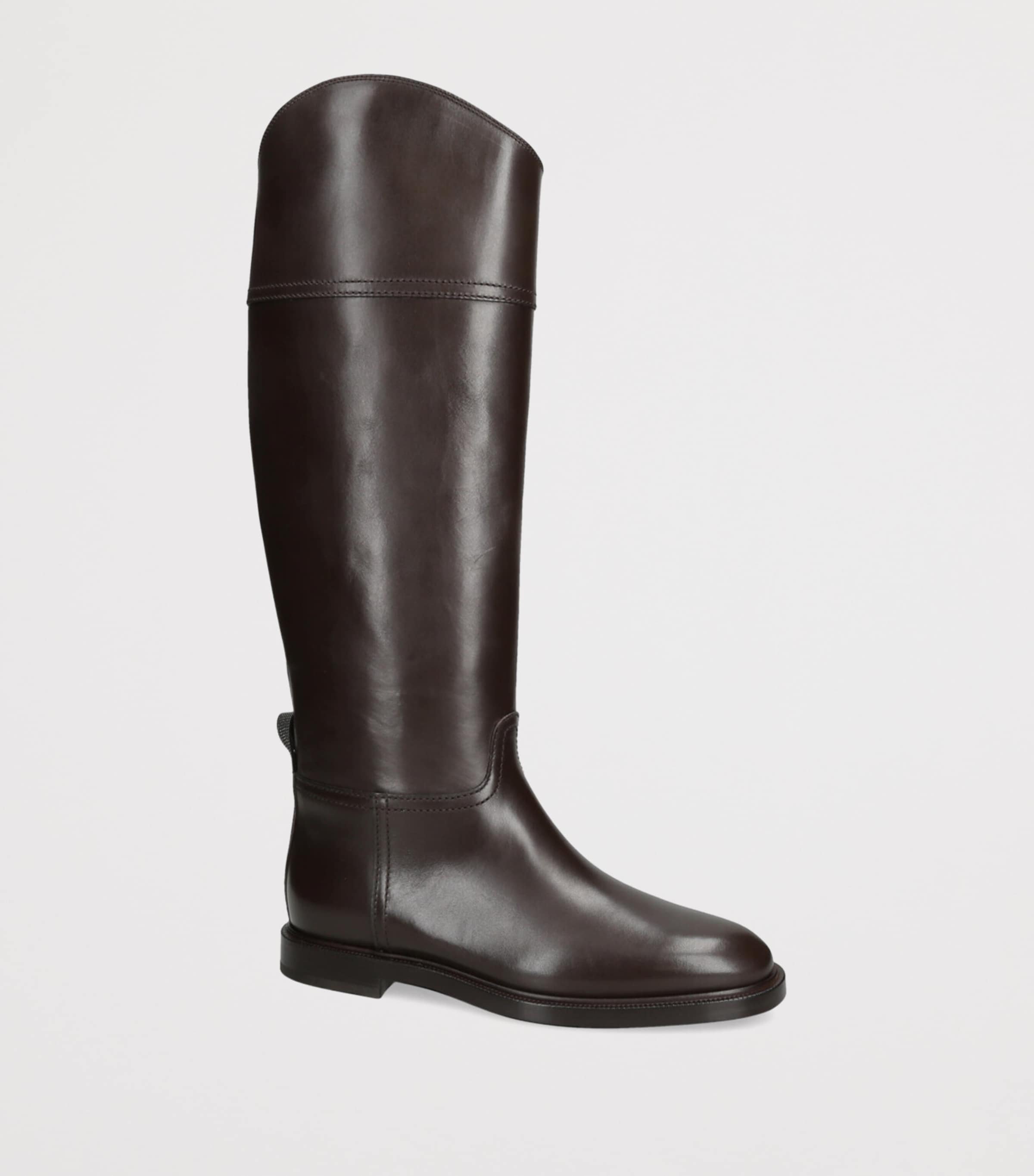 Leather Riding Boots DARK BROWN Image 5