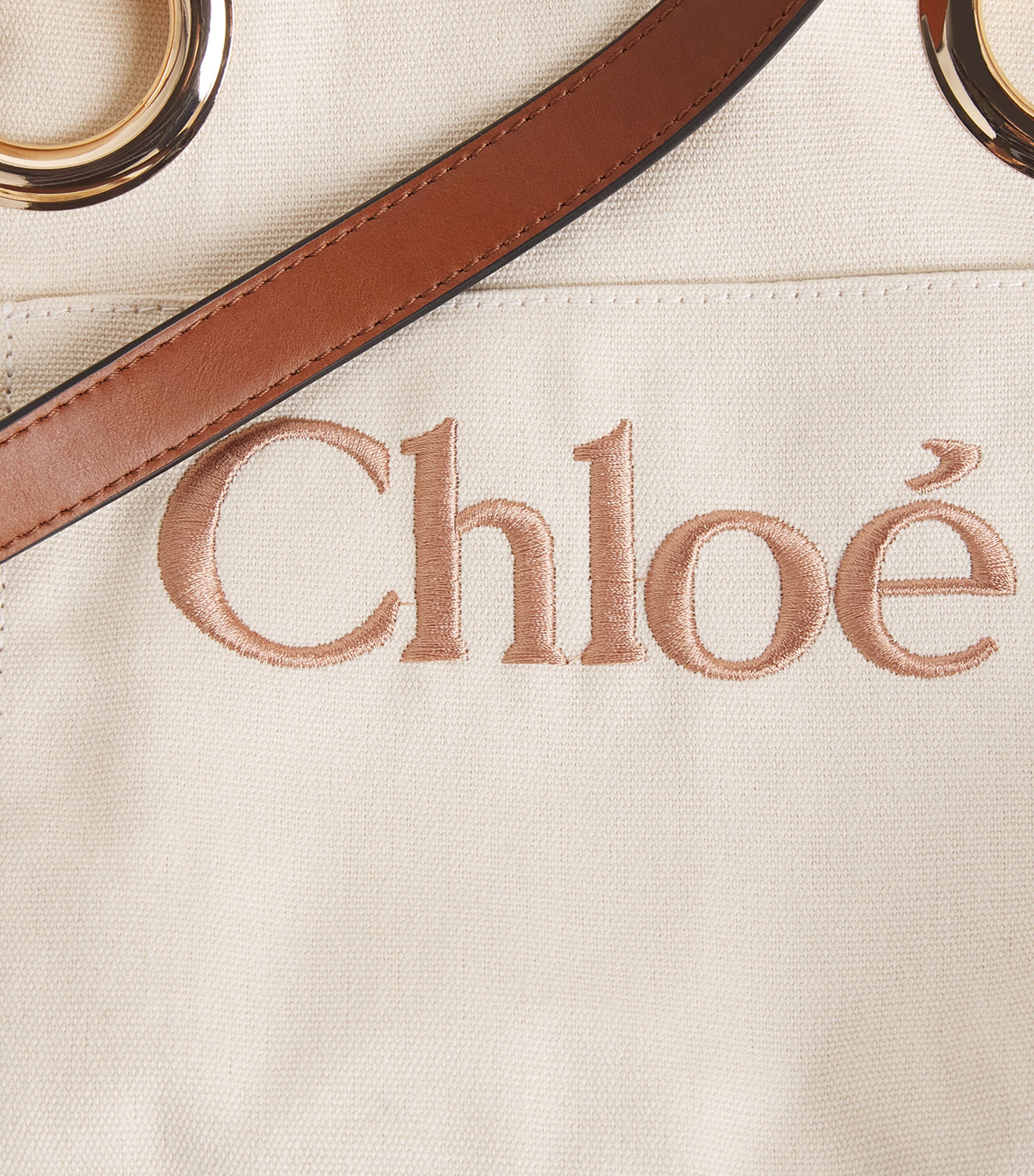 Chloé Kids Cotton Logo Basket Bag Image 4