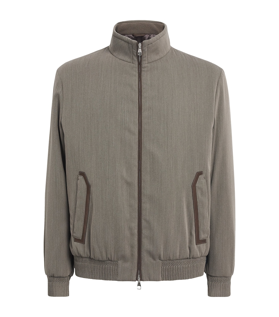 Brett Johnson Mens Wool-Blend Bomber Jacket Verde Lieve Image 1