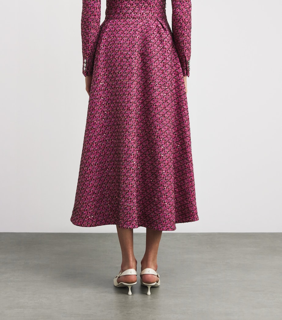 Wool-Blend Tweed Embellished Midi Skirt 1917 PINK-MULTI Image 4